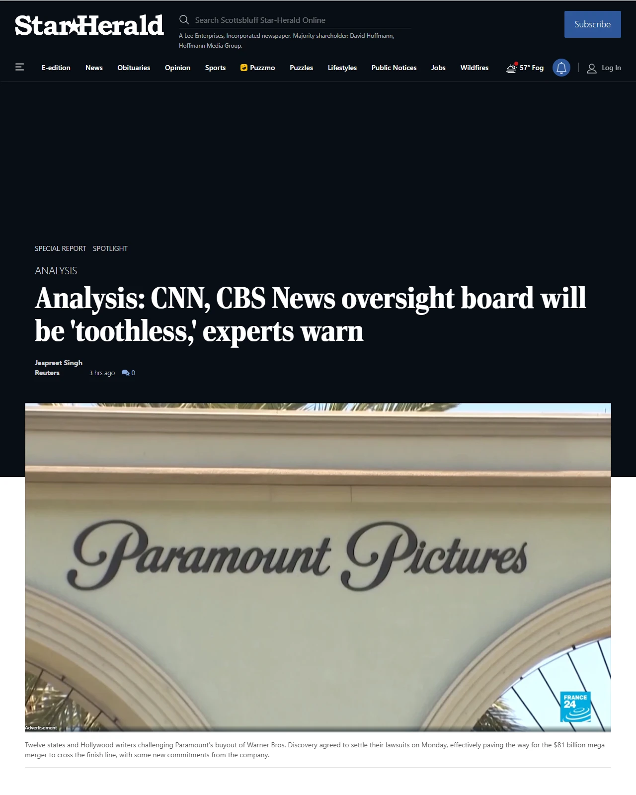 starherald.com as published: Analysis: CNN, CBS News oversight board will be 'toothless,' experts warn - Star-Herald