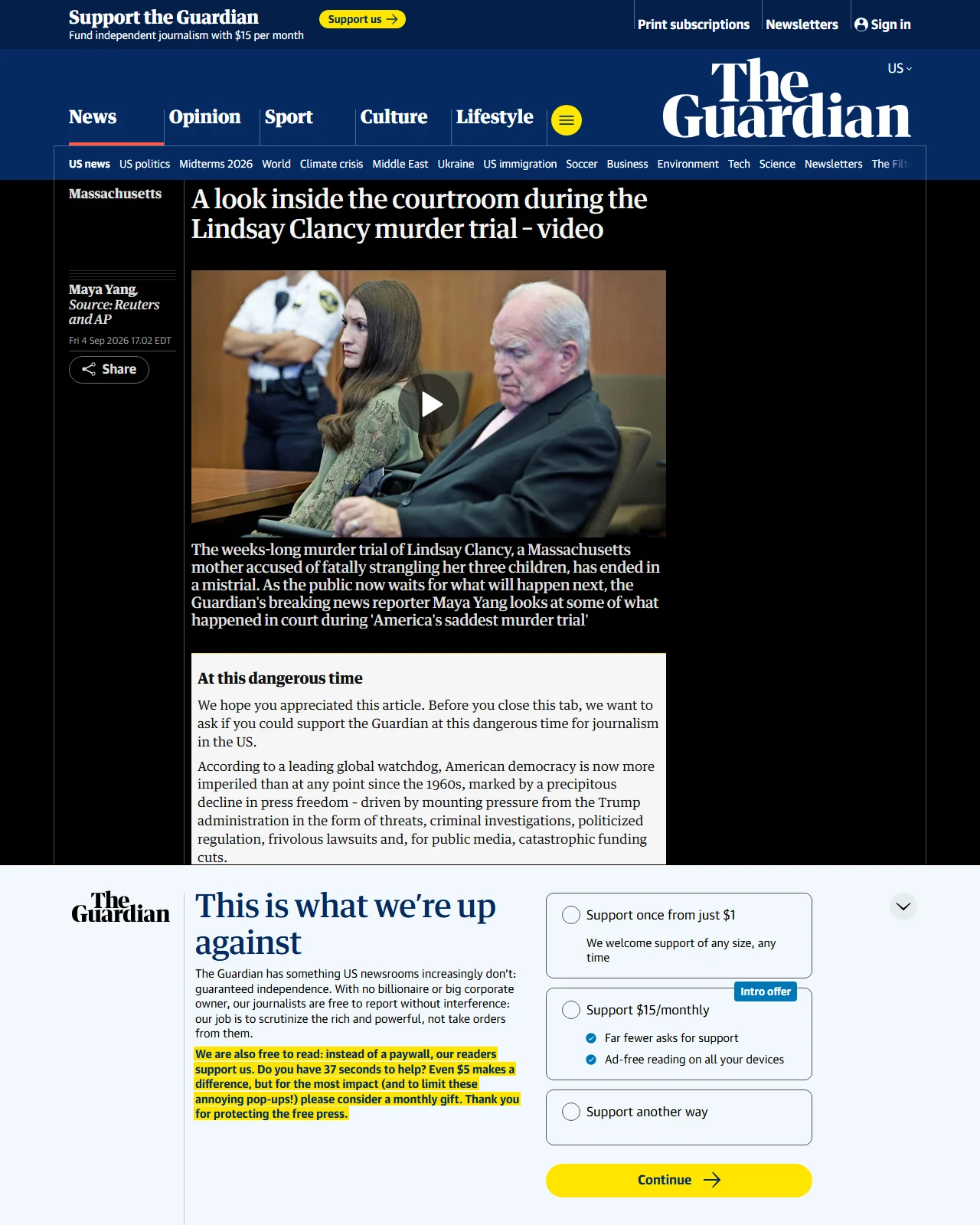 theguardian.com as published: A look inside the courtroom during the Lindsay Clancy murder trial – video