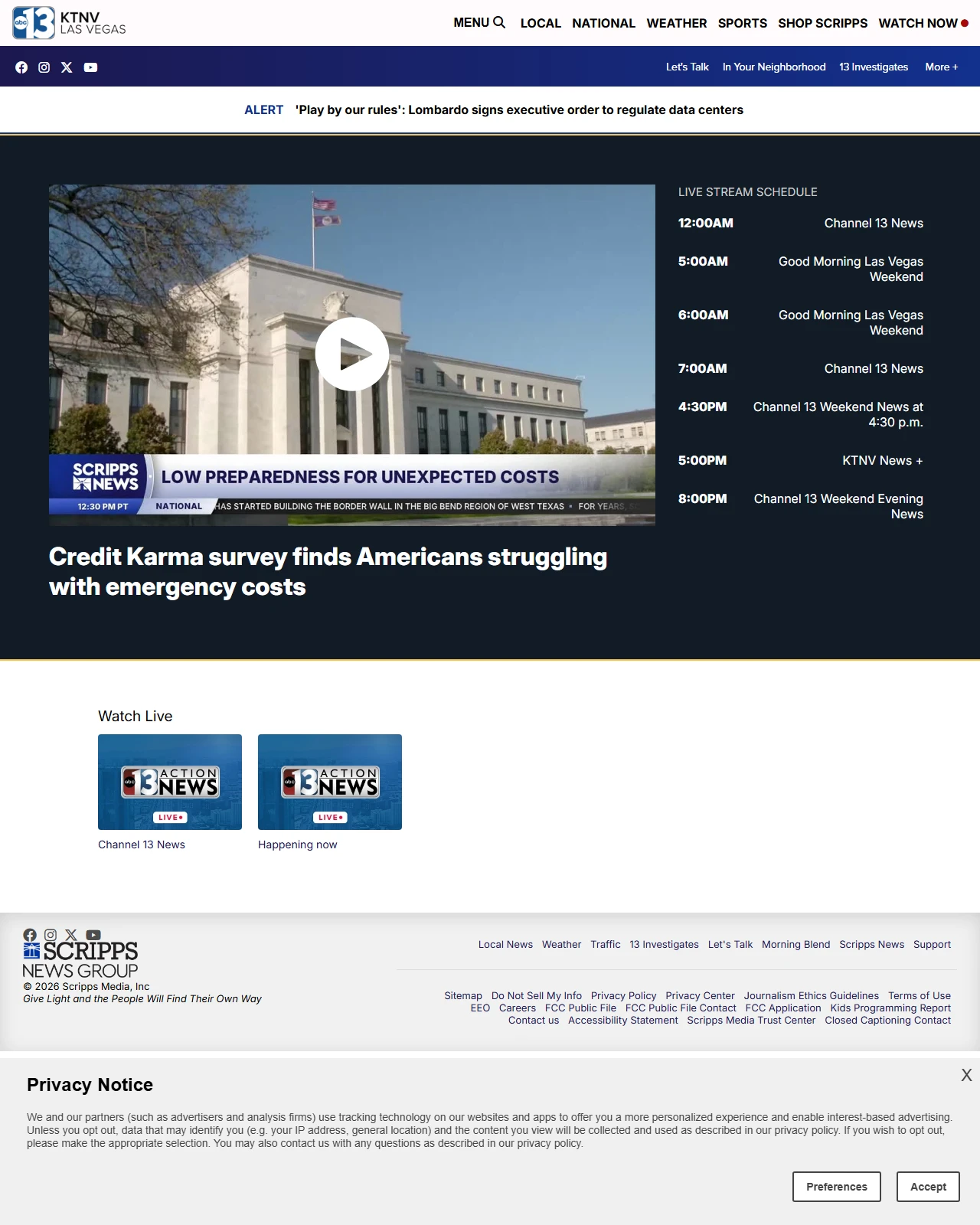 ktnv.com as published: Credit Karma survey finds Americans struggling with emergency costs