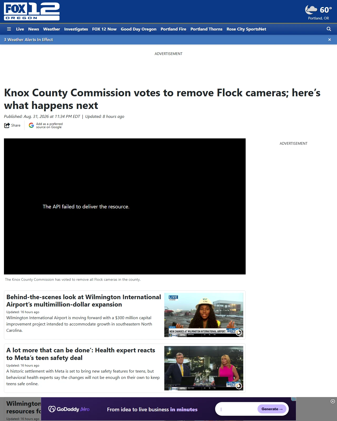 kptv.com as published: Knox County Commission votes to remove Flock cameras; here’s what happens next