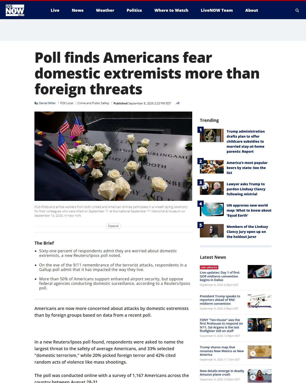 livenowfox.com as published: Poll finds Americans fear domestic extremists more than foreign threats
