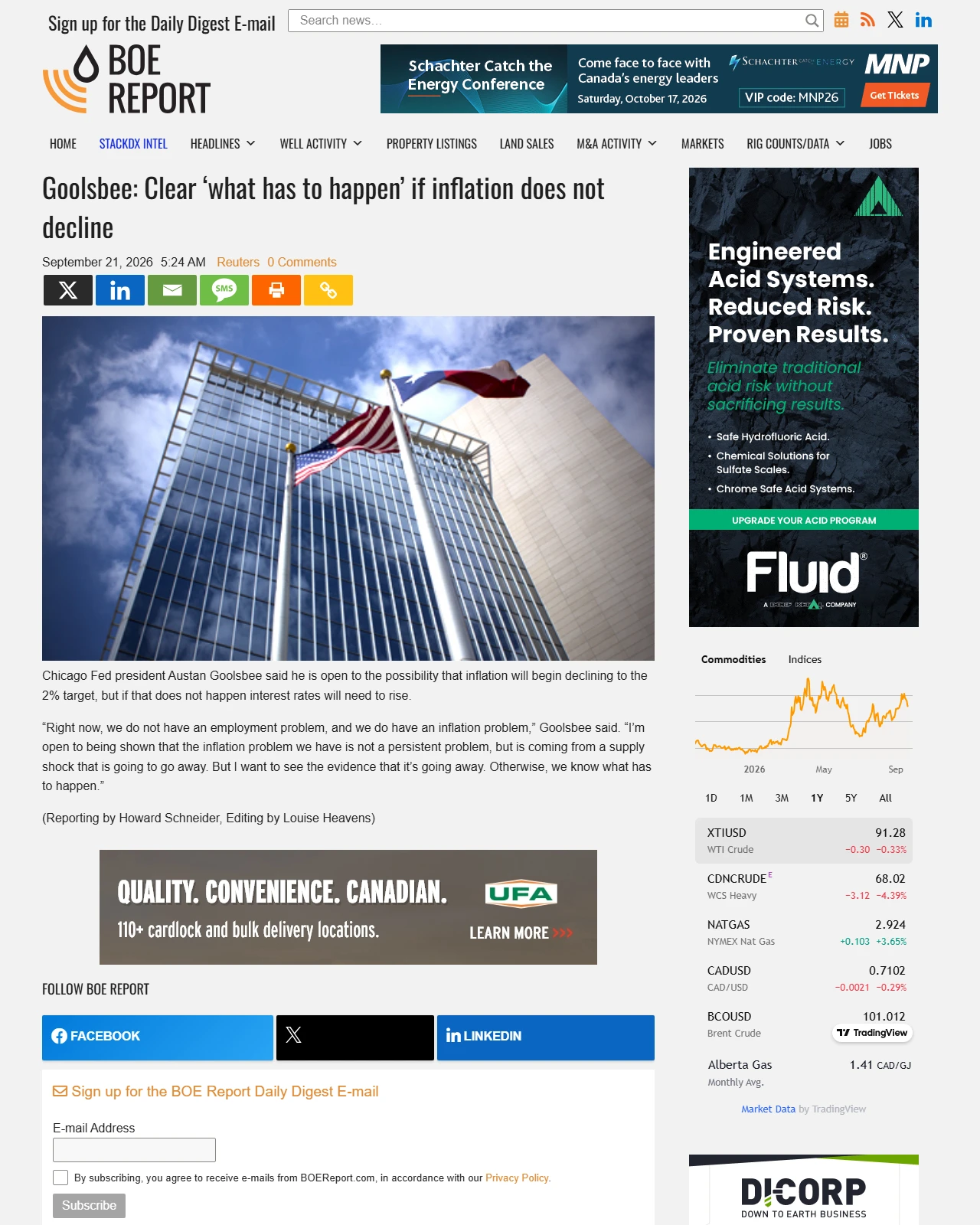 boereport.com as published: Goolsbee: Clear ‘what has to happen’ if inflation does not decline