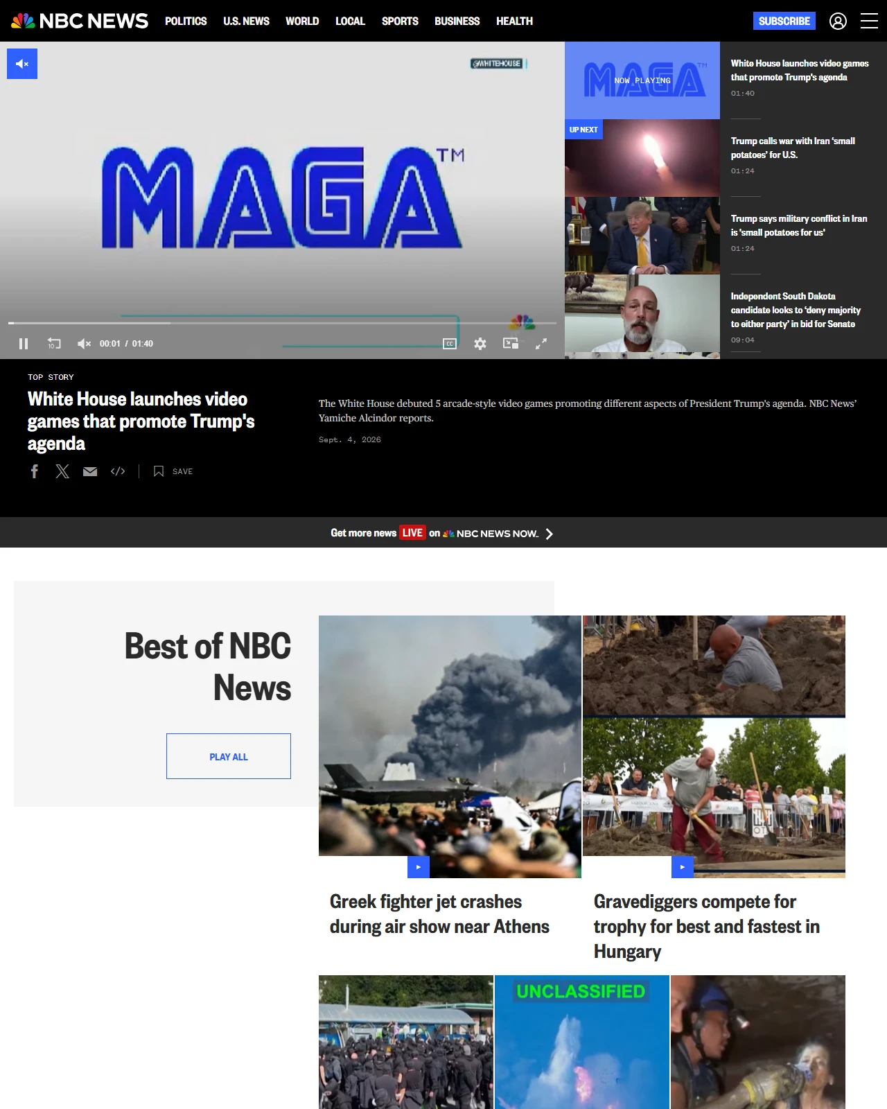 nbcnews.com as published: White House launches video games that promote Trump's agenda
