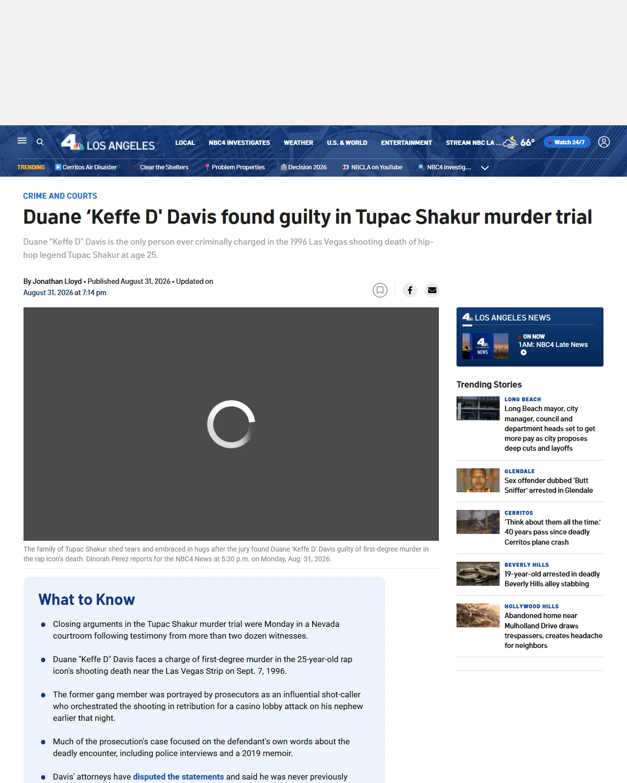 nbclosangeles.com as published: Duane ‘Keffe D' Davis found guilty in Tupac Shakur murder trial