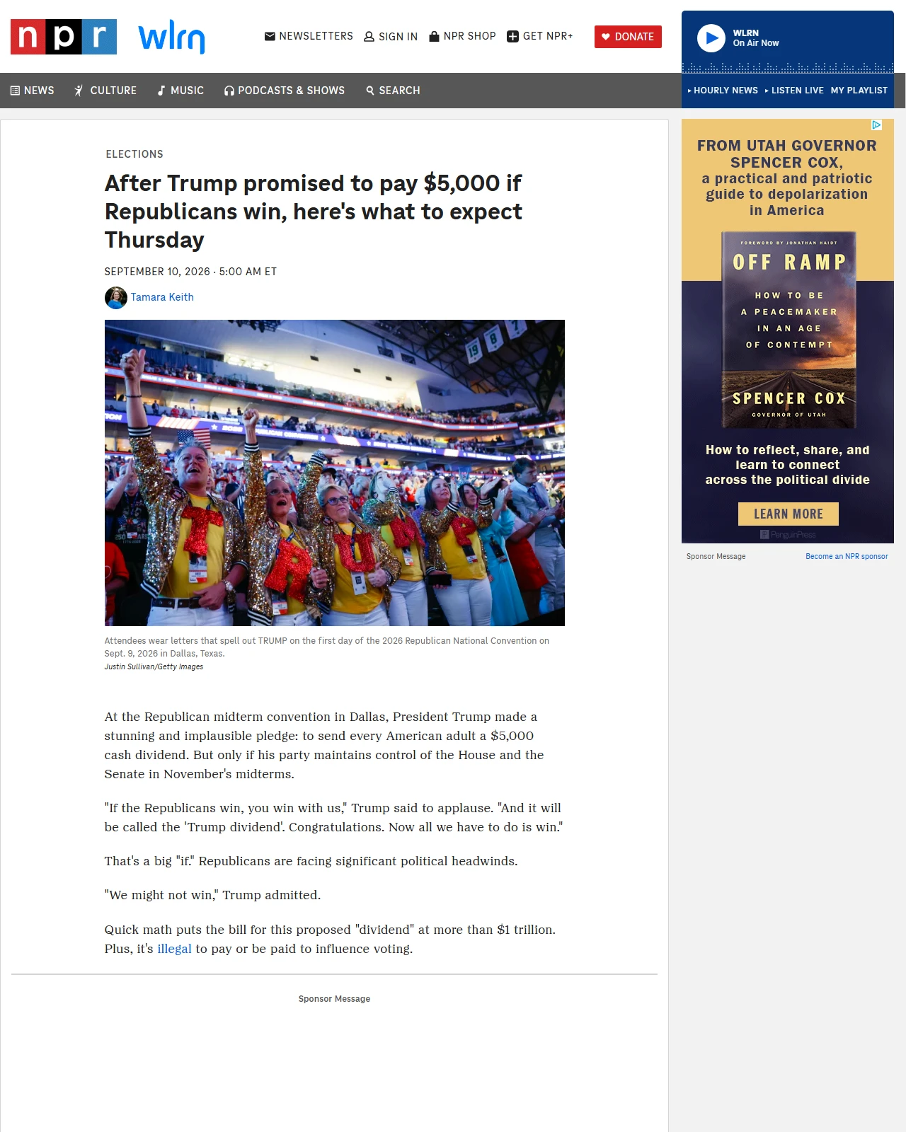 npr.org as published: After Trump promised to pay $5,000 if Republicans win, here's what to expect Thursday