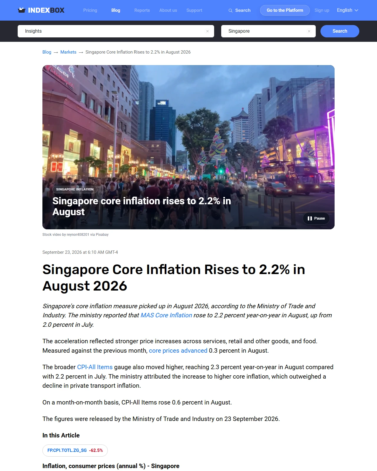 indexbox.io as published: Singapore Core Inflation Rises to 2.2% in August 2026