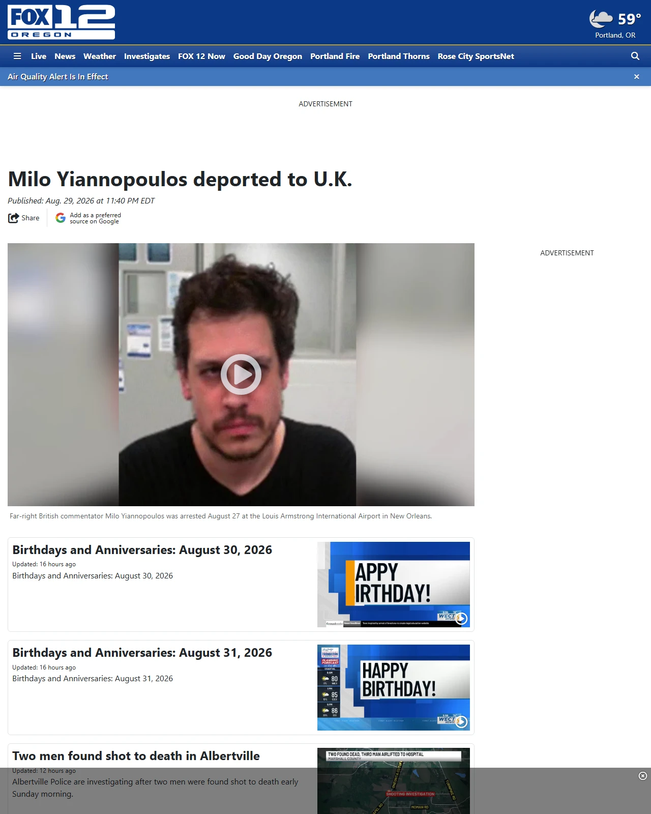 kptv.com as published: Milo Yiannopoulos deported to U.K.