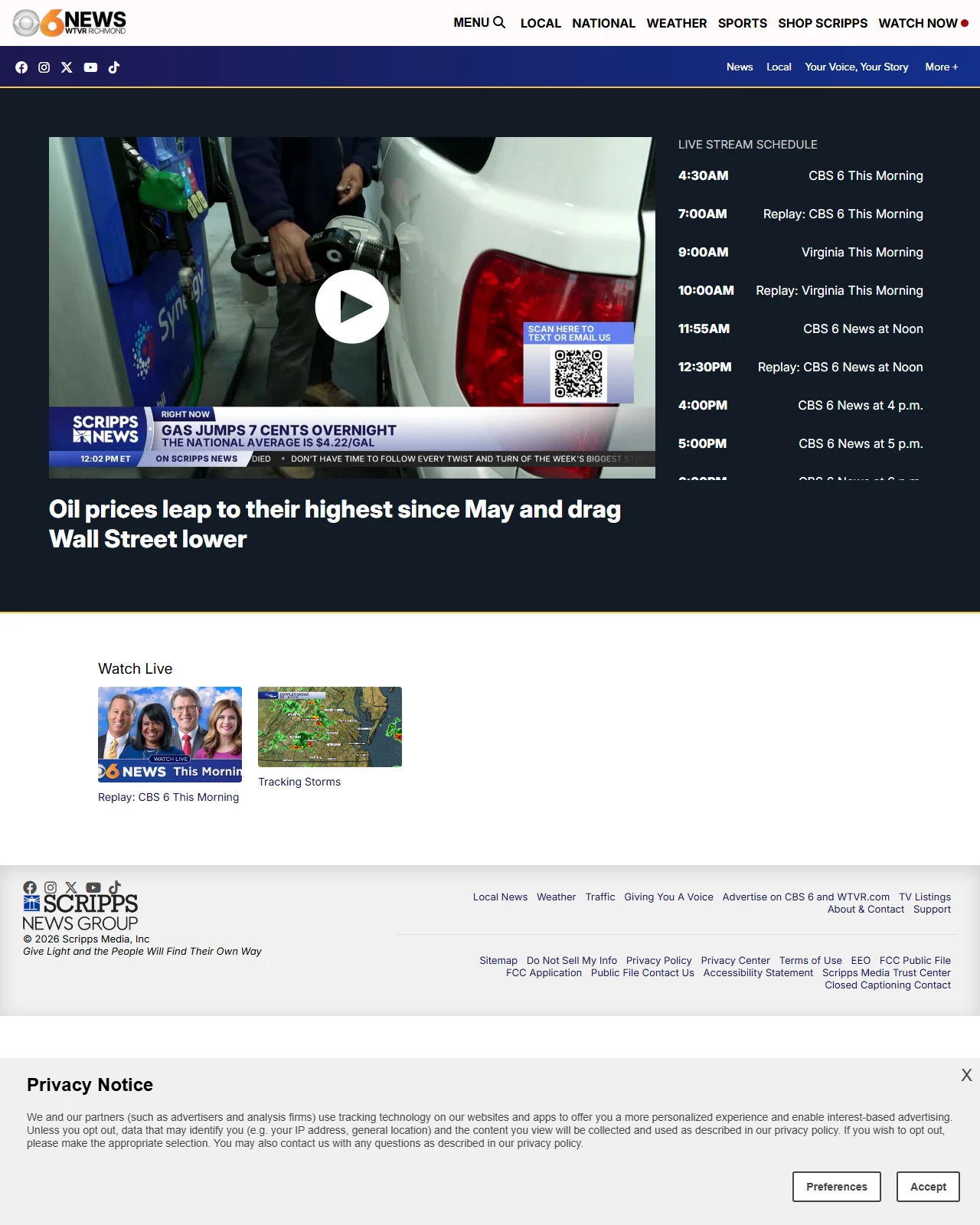 wtvr.com as published: Oil prices leap to their highest since May and drag Wall Street lower