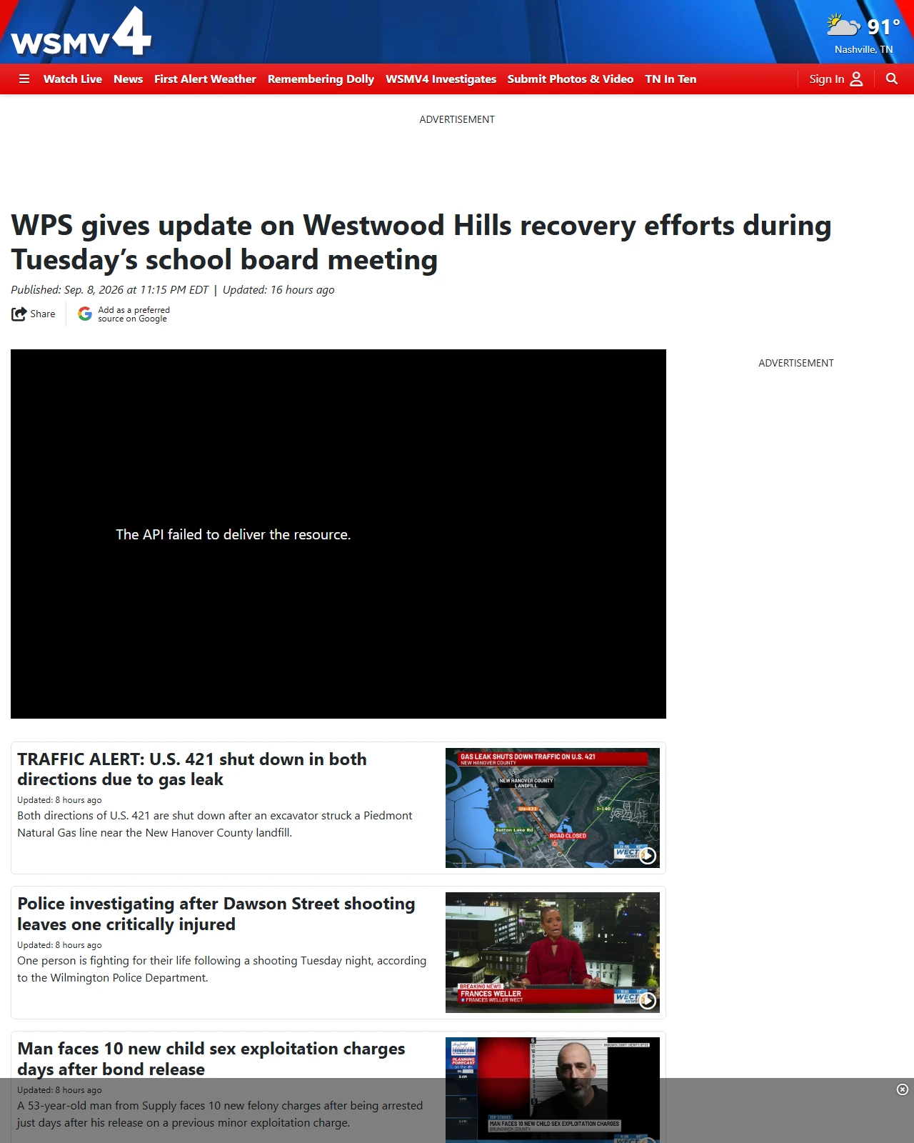 wsmv.com as published: WPS gives update on Westwood Hills recovery efforts during Tuesday’s school board meeting