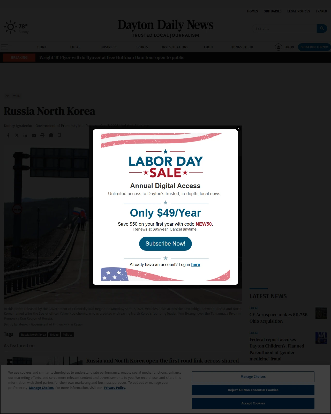 daytondailynews.com as published: Russia North Korea