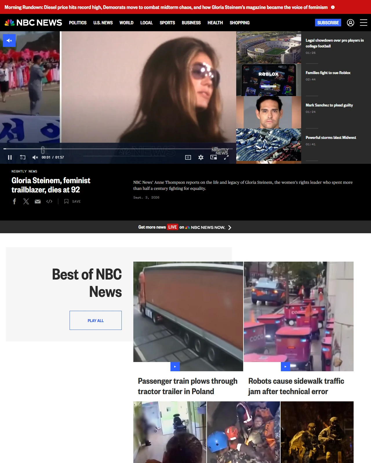 nbcnews.com as published: Gloria Steinem, feminist trailblazer, dies at 92