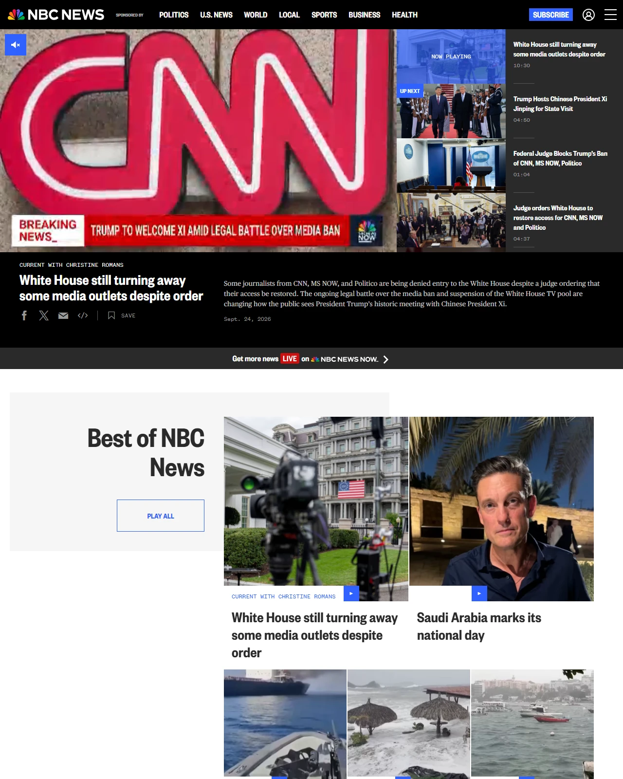 nbcnews.com as published: White House still turning away some media outlets despite order