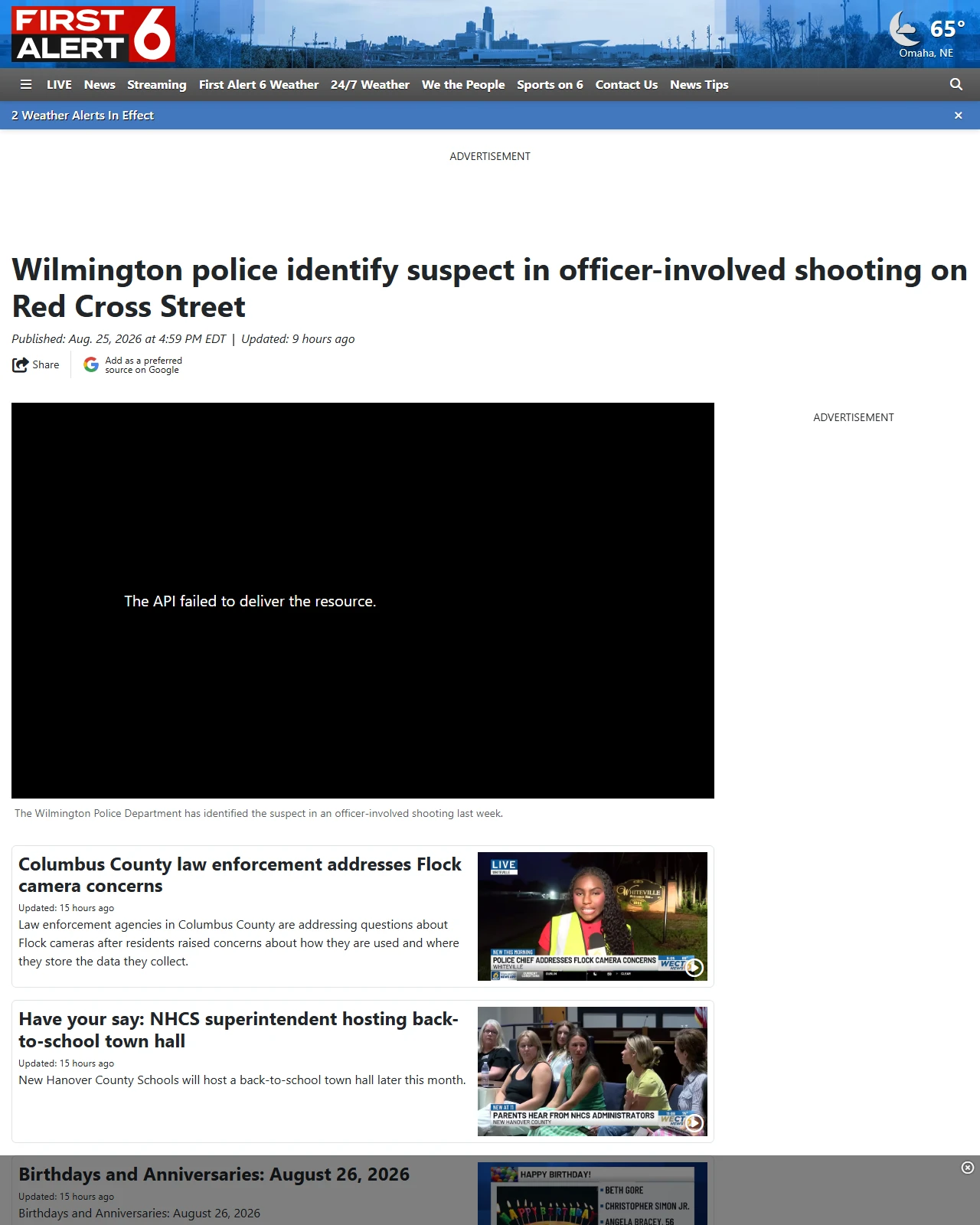 wowt.com as published: Wilmington police identify suspect in officer-involved shooting on Red Cross Street