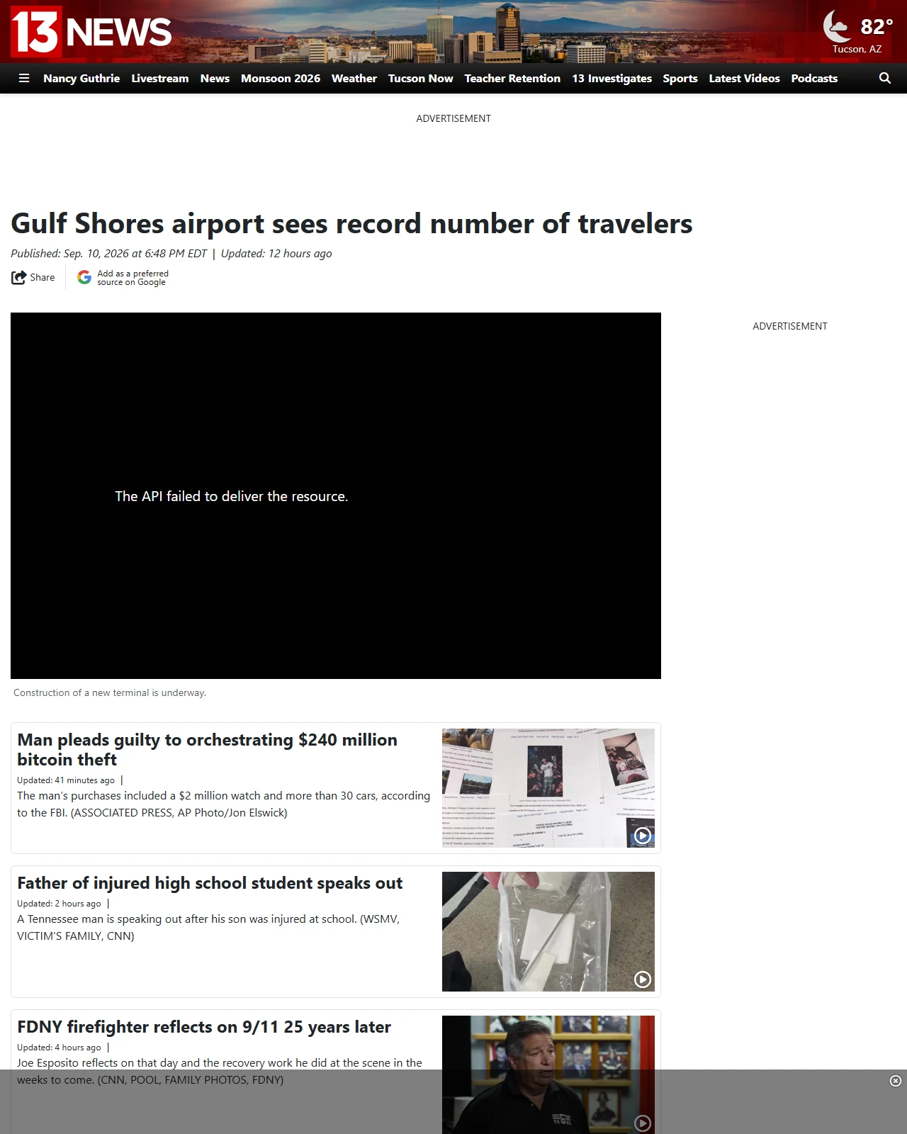 kold.com as published: Gulf Shores airport sees record number of travelers