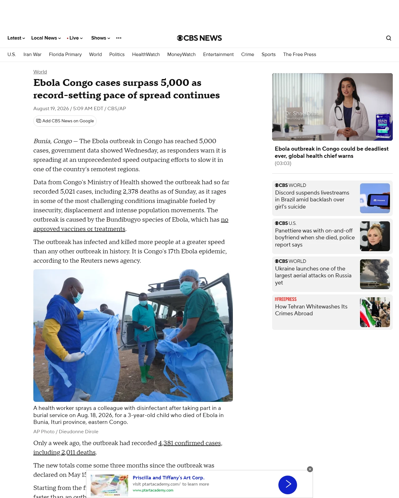 cbsnews.com as published: Ebola Congo cases surpass 5,000 as record-setting pace of spread continues