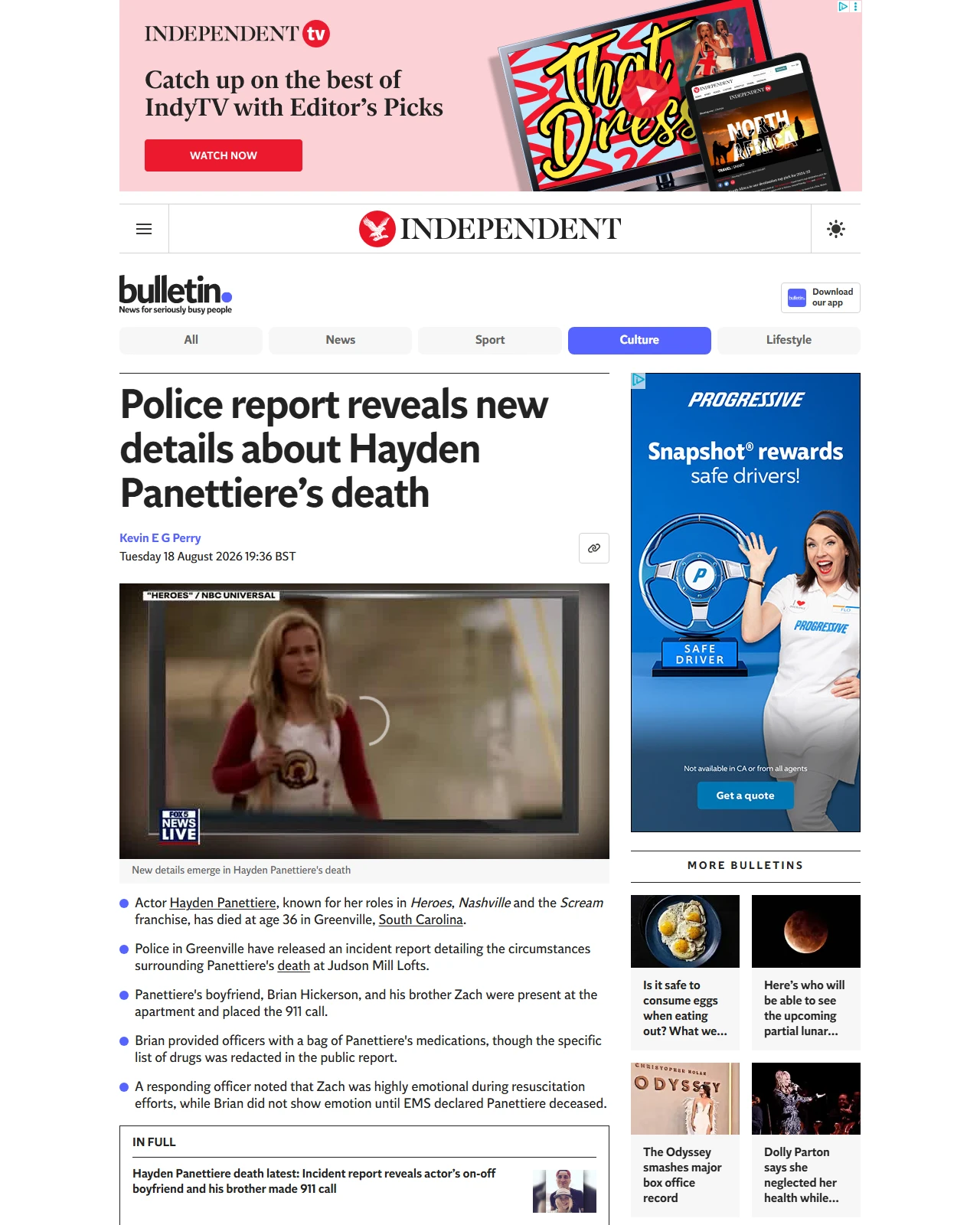 independent.co.uk as published: Police report reveals new details about Hayden Panettiere’s death