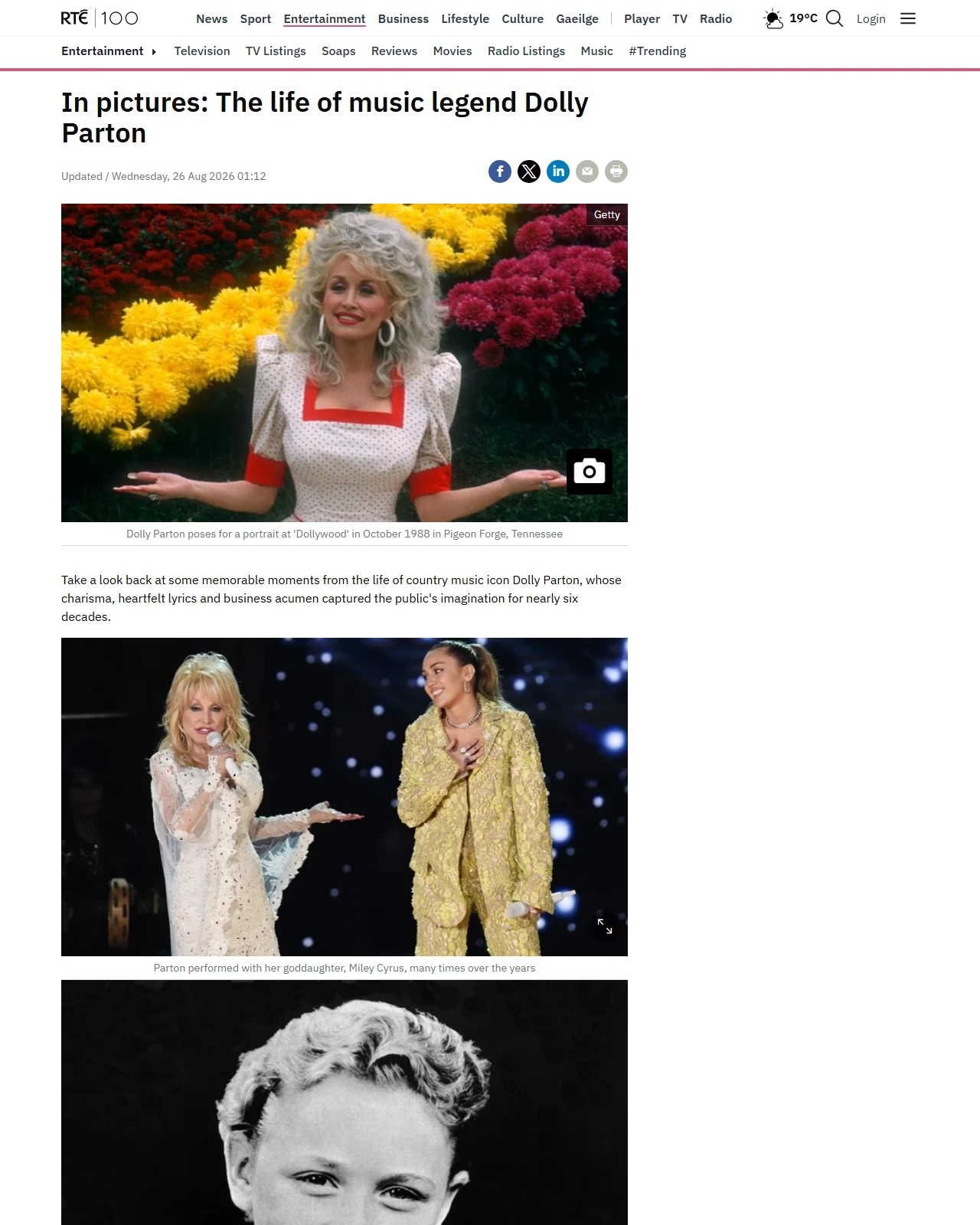 rte.ie as published: In pictures: The life of music legend Dolly Parton