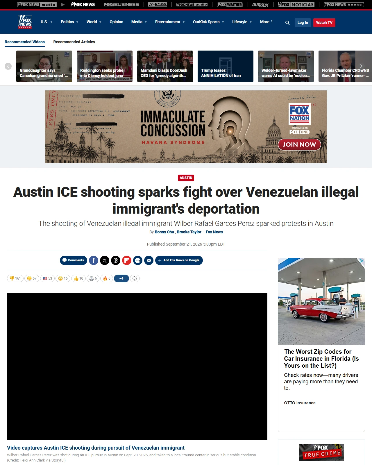 foxnews.com as published: Austin ICE shooting sparks fight over Venezuelan illegal immigrant's deportation