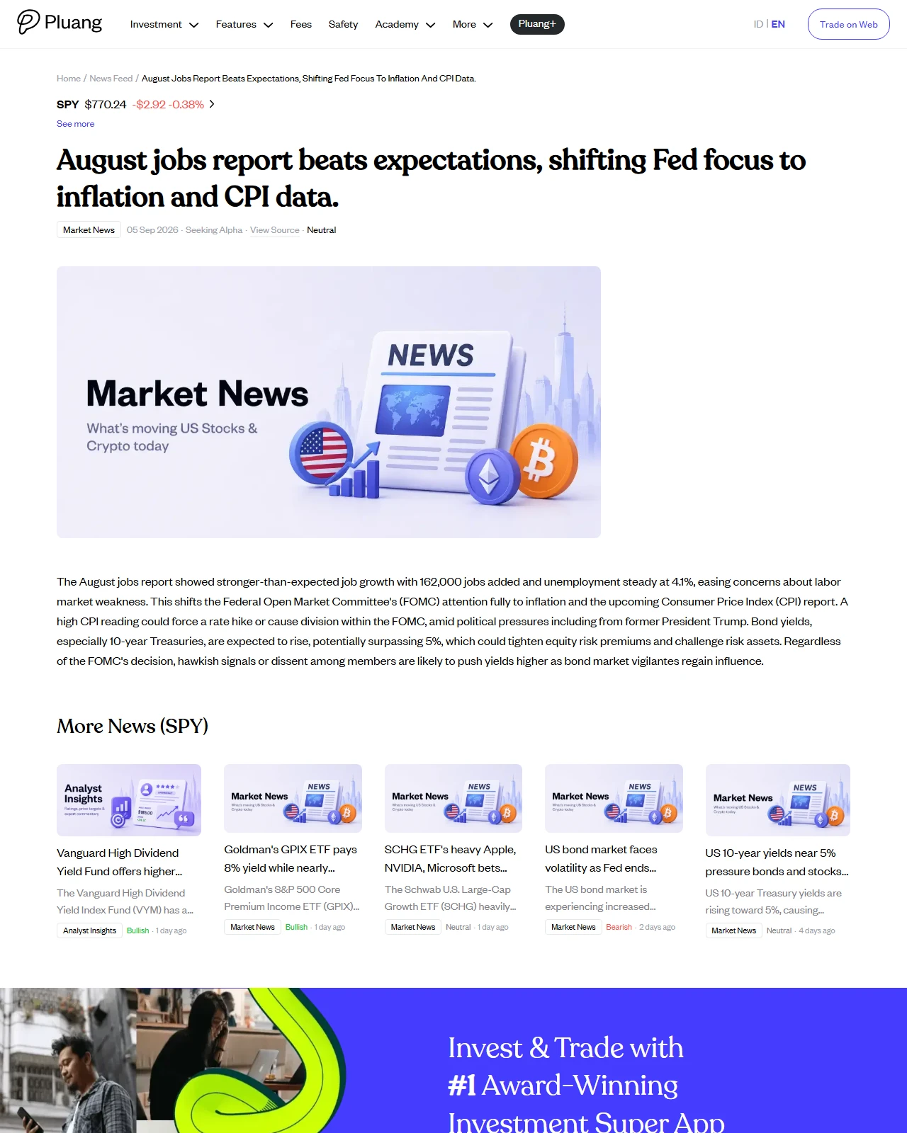 pluang.com as published: August jobs report beats expectations, shifting Fed focus to inflation and CPI data.