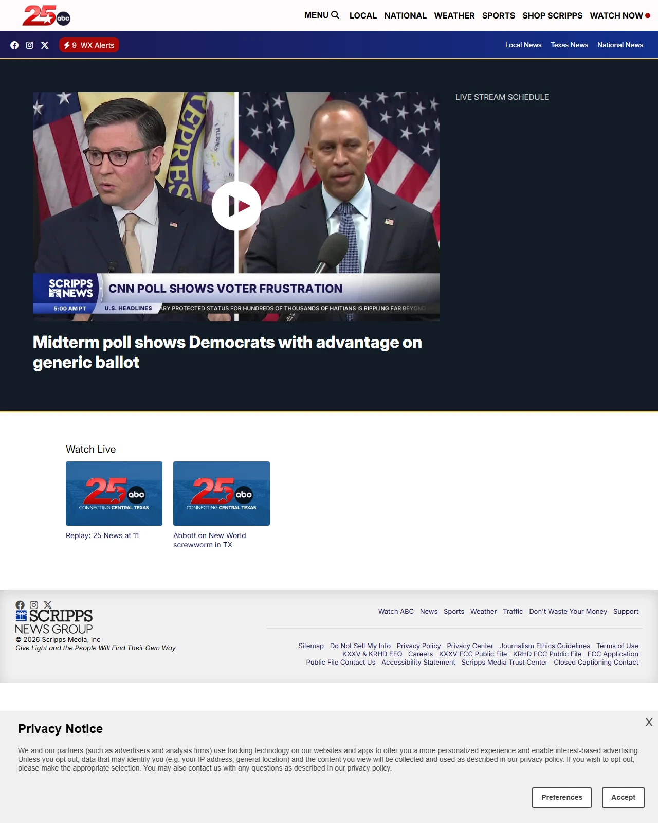 kxxv.com as published: Midterm poll shows Democrats with advantage on generic ballot
