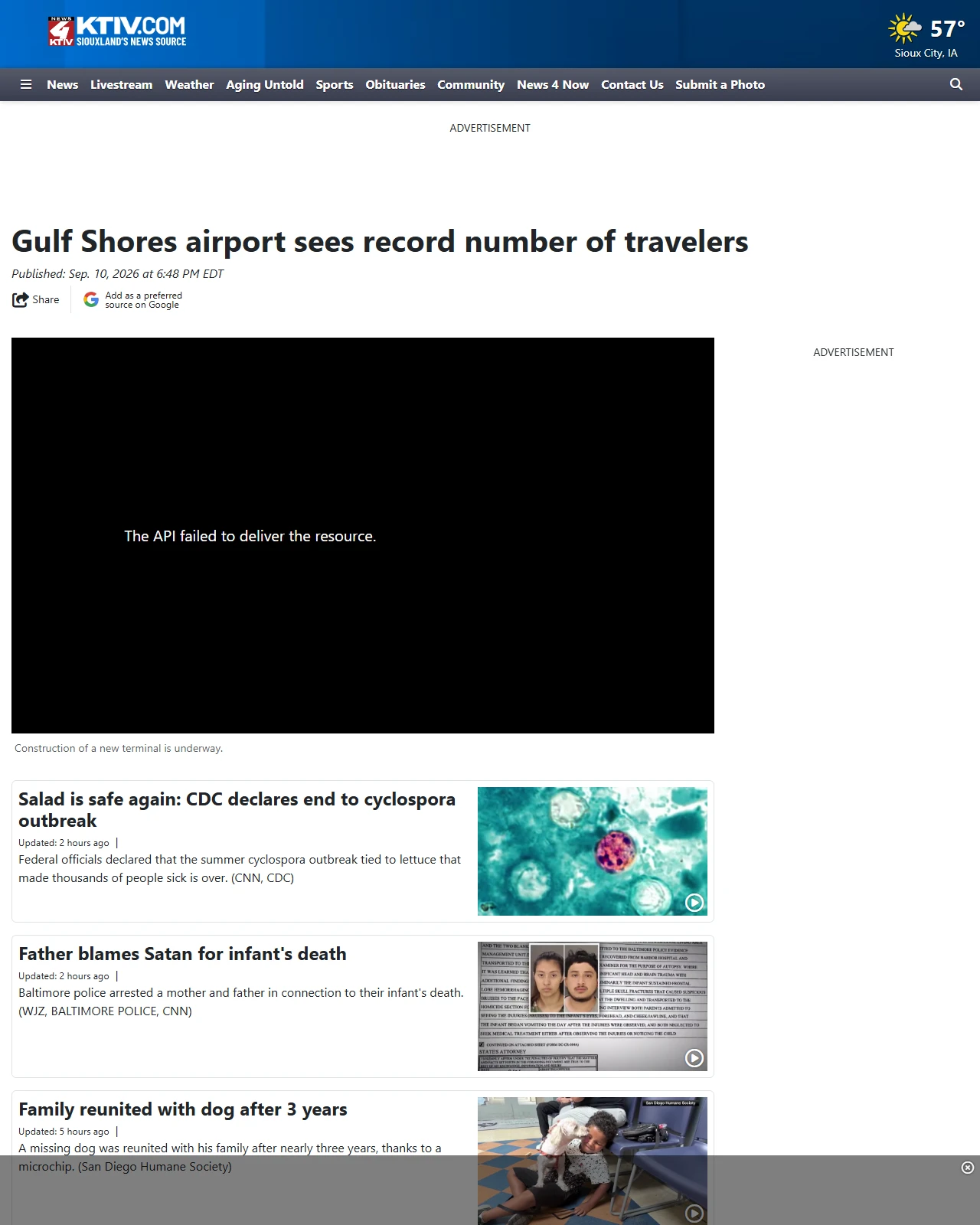 ktiv.com as published: Gulf Shores airport sees record number of travelers