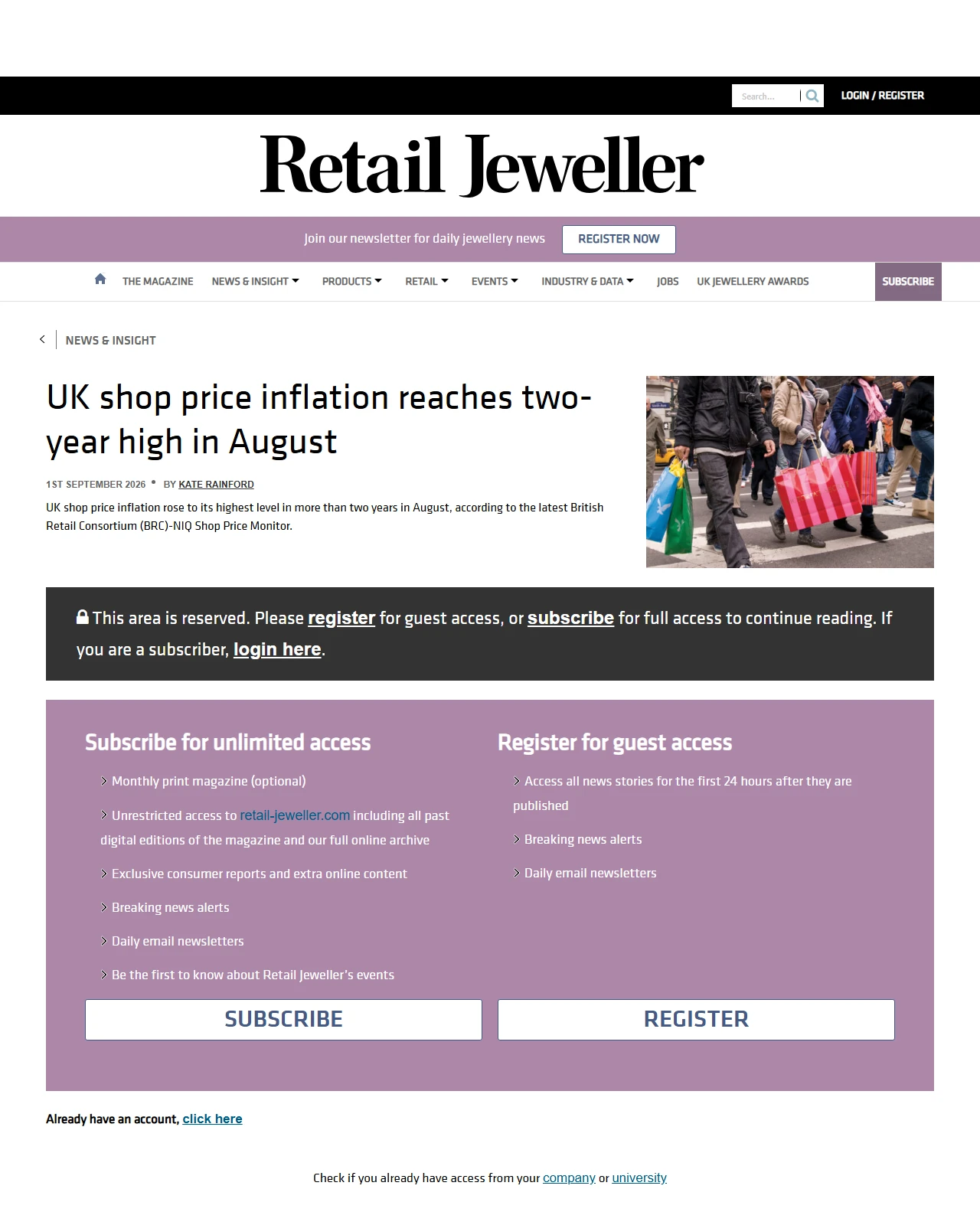 retail-jeweller.com as published: UK shop price inflation reaches two-year high in August