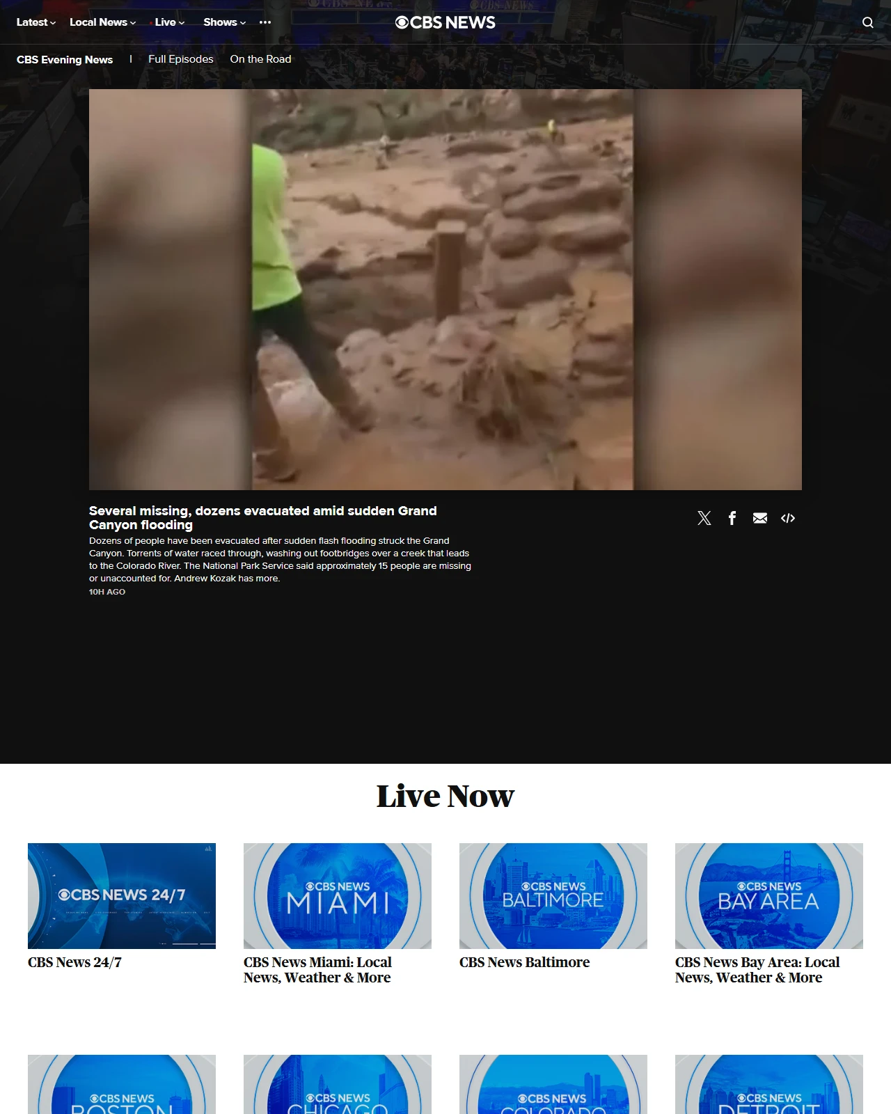 cbsnews.com as published: Several missing, dozens evacuated amid sudden Grand Canyon flooding