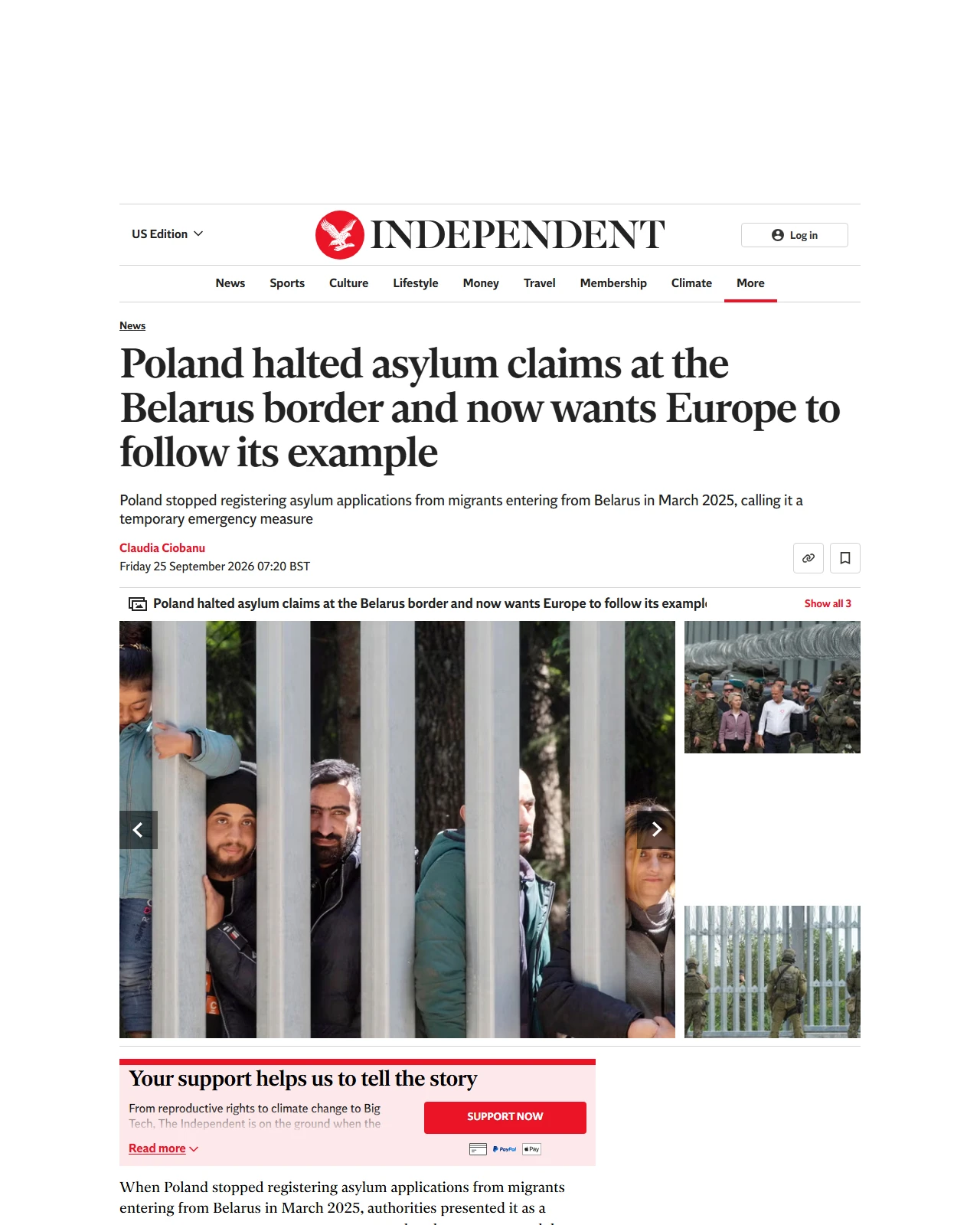 independent.co.uk as published: Poland halted asylum claims at the Belarus border and now wants Europe to follow its example