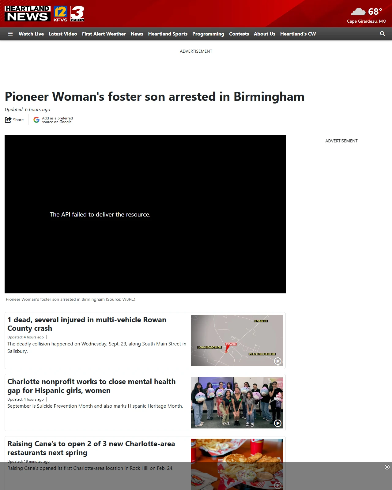 kfvs12.com as published: Pioneer Woman's foster son arrested in Birmingham