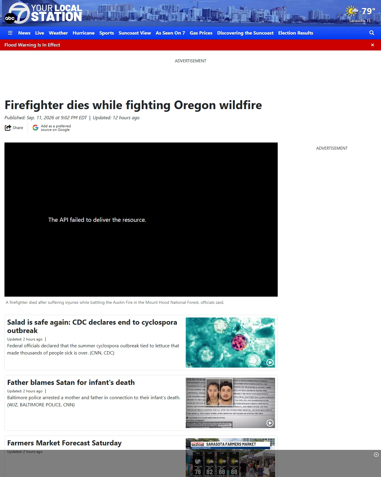 mysuncoast.com as published: Firefighter dies while fighting Oregon wildfire