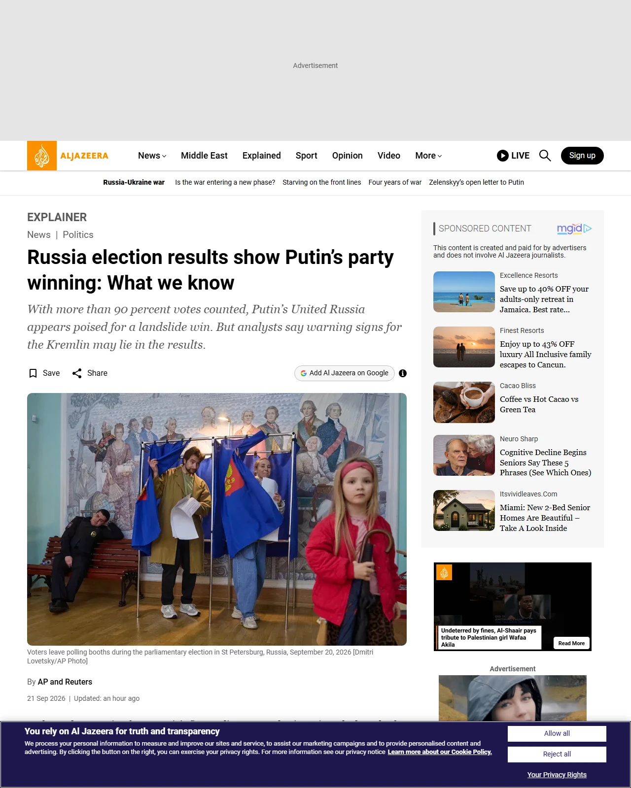 aljazeera.com as published: Russia election results show Putin’s party winning: What we know