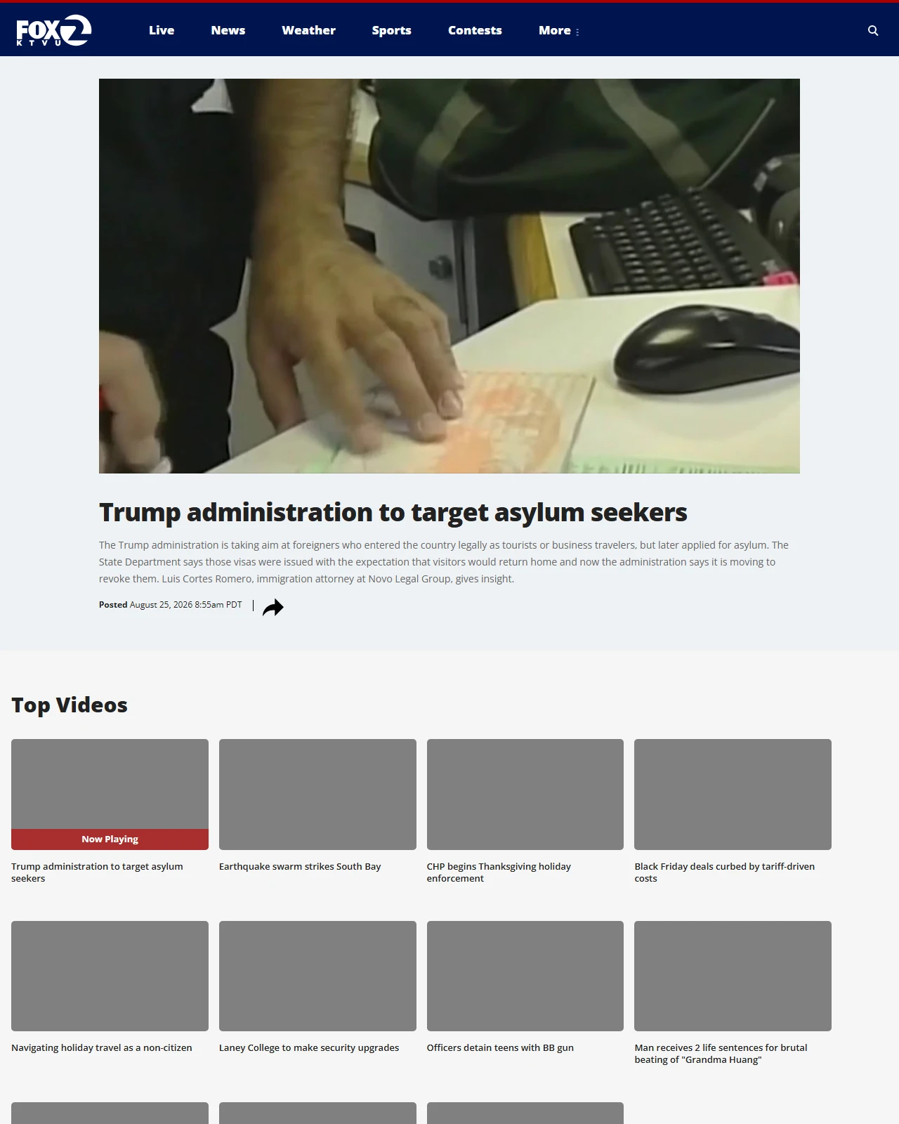 ktvu.com as published: Trump administration to target asylum seekers