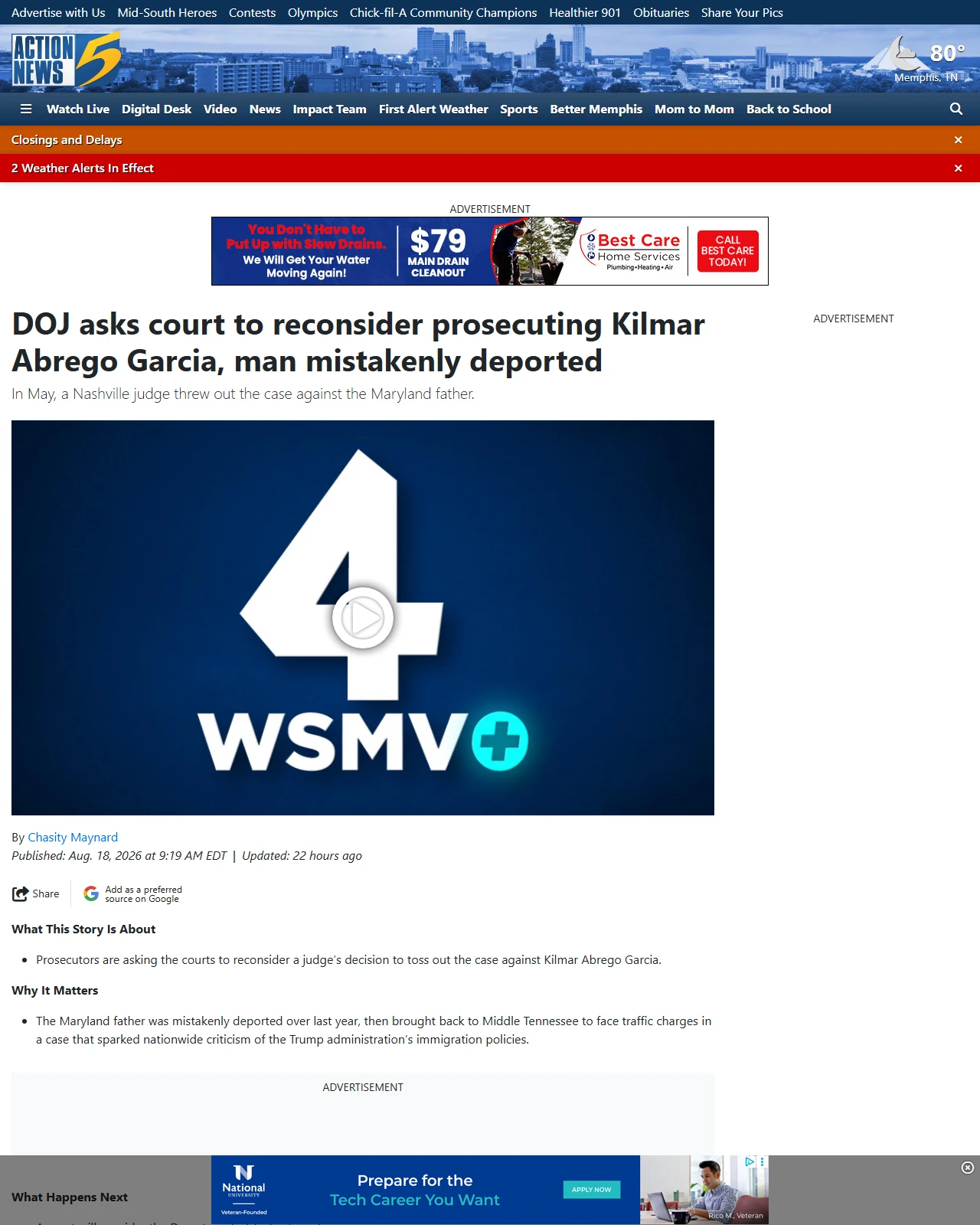actionnews5.com as published: DOJ asks court to reconsider prosecuting Kilmar Abrego Garcia, man mistakenly deported