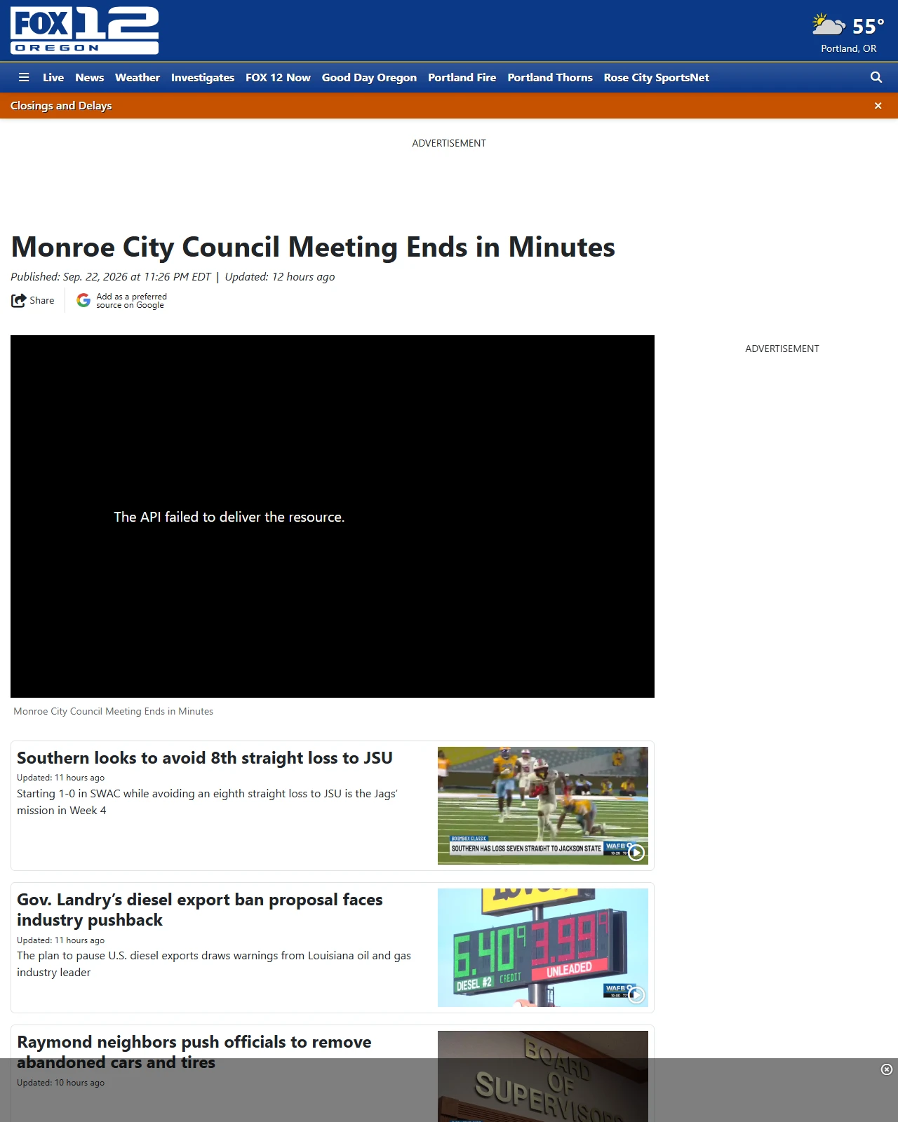 kptv.com as published: Monroe City Council Meeting Ends in Minutes