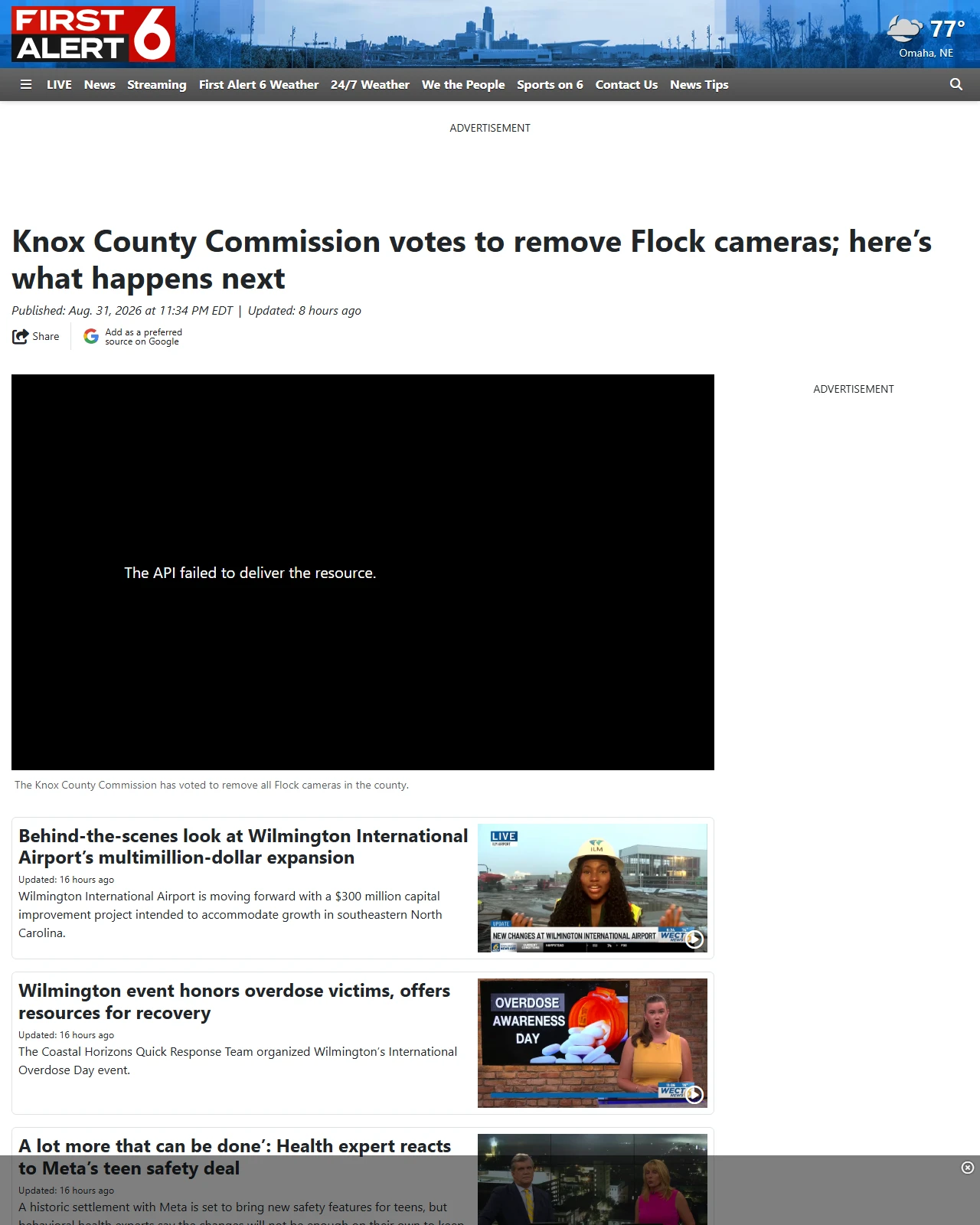 wowt.com as published: Knox County Commission votes to remove Flock cameras; here’s what happens next