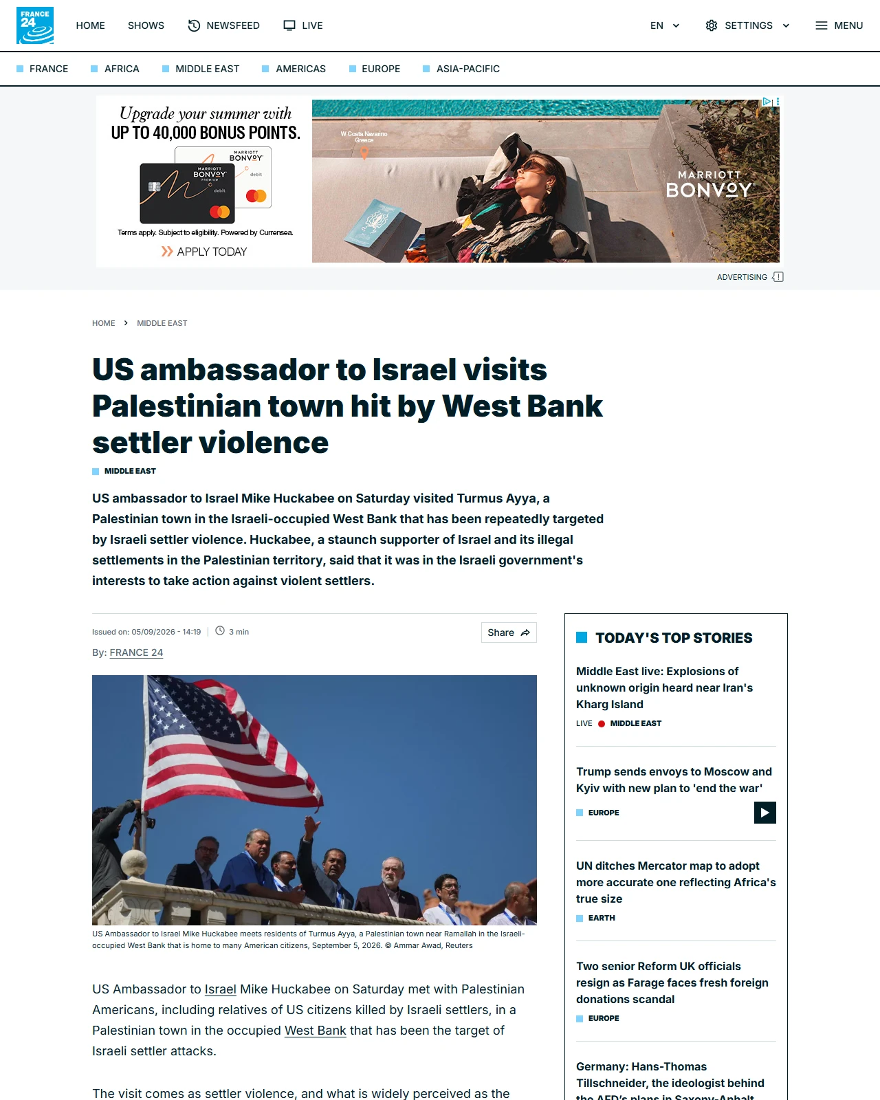 s.france24.com as published: US ambassador to Israel visits Palestinian town hit by West Bank settler violence