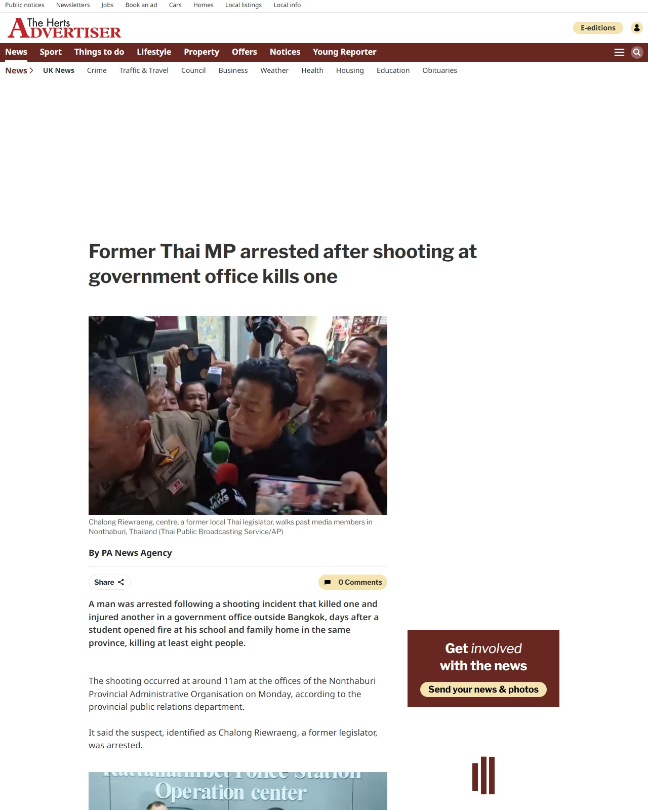 stalbansreview.co.uk as published: Former Thai MP arrested after shooting at government office kills one