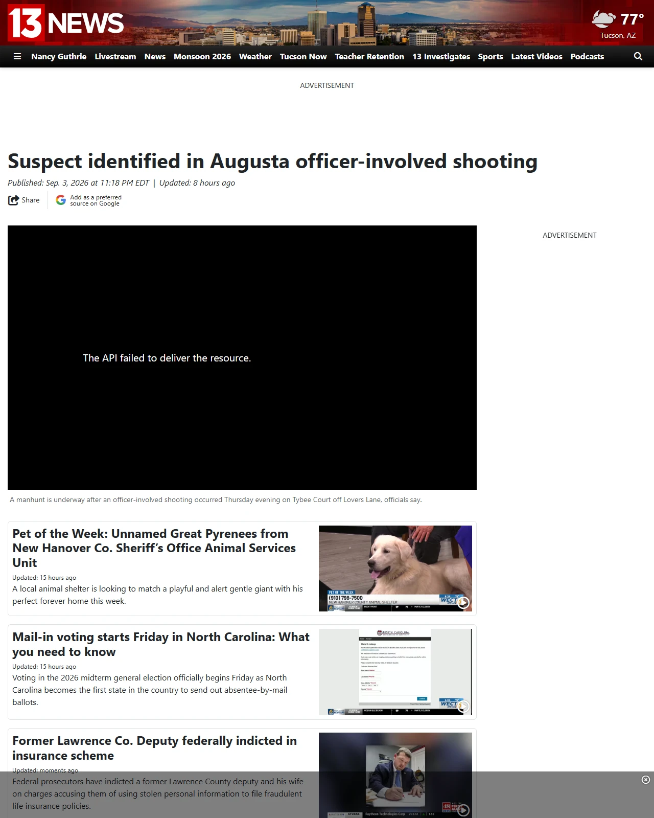 kold.com as published: Suspect identified in Augusta officer-involved shooting