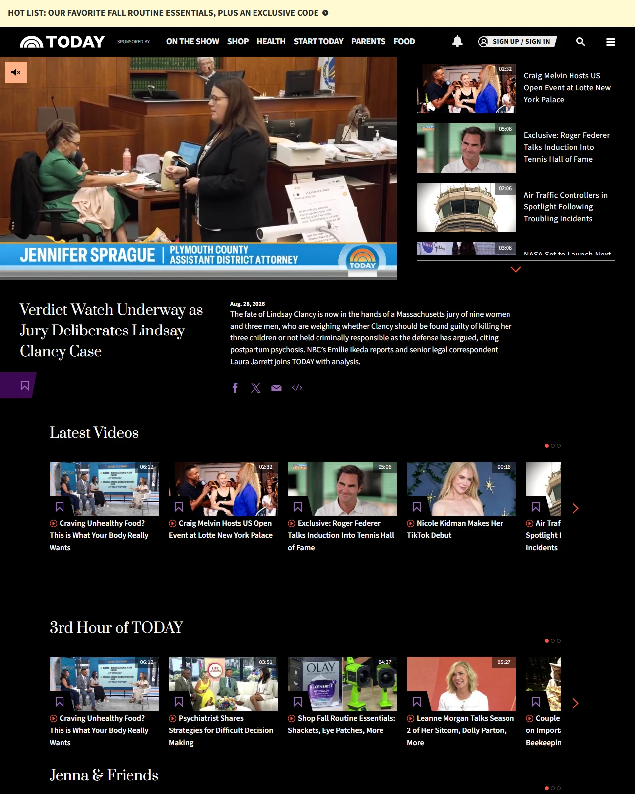 today.com as published: Verdict Watch Underway as Jury Deliberates Lindsay Clancy Case