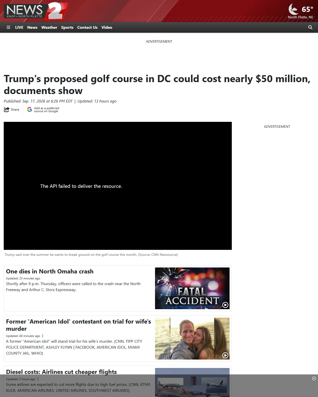 knopnews2.com as published: Trump's proposed golf course in DC could cost nearly $50 million, documents show