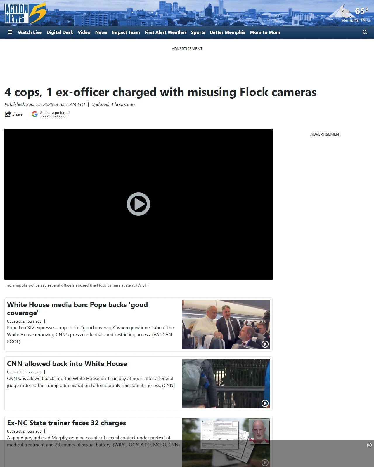 actionnews5.com as published: 4 cops, 1 ex-officer charged with misusing Flock cameras