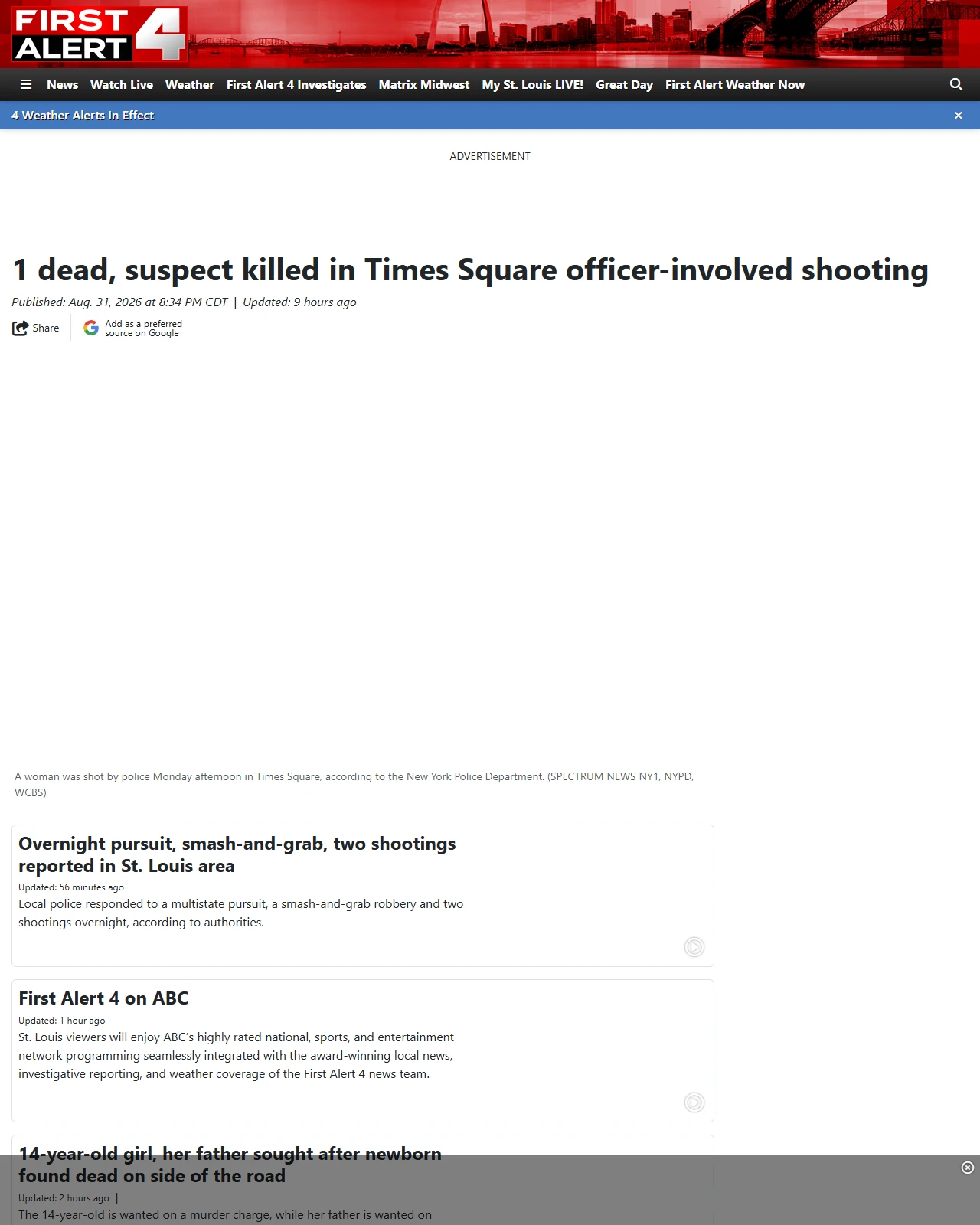firstalert4.com as published: 1 dead, suspect killed in Times Square officer-involved shooting