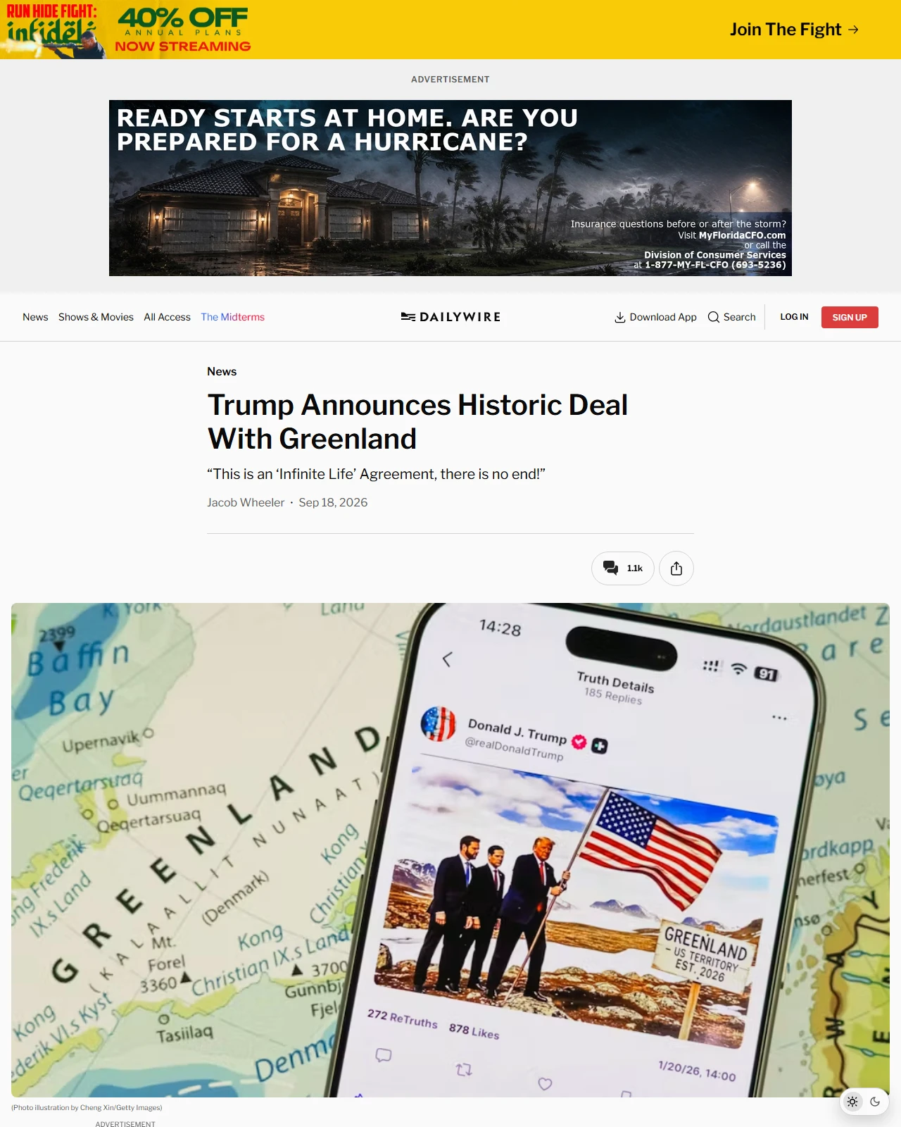 dailywire.com as published: Trump Announces Historic Deal With Greenland