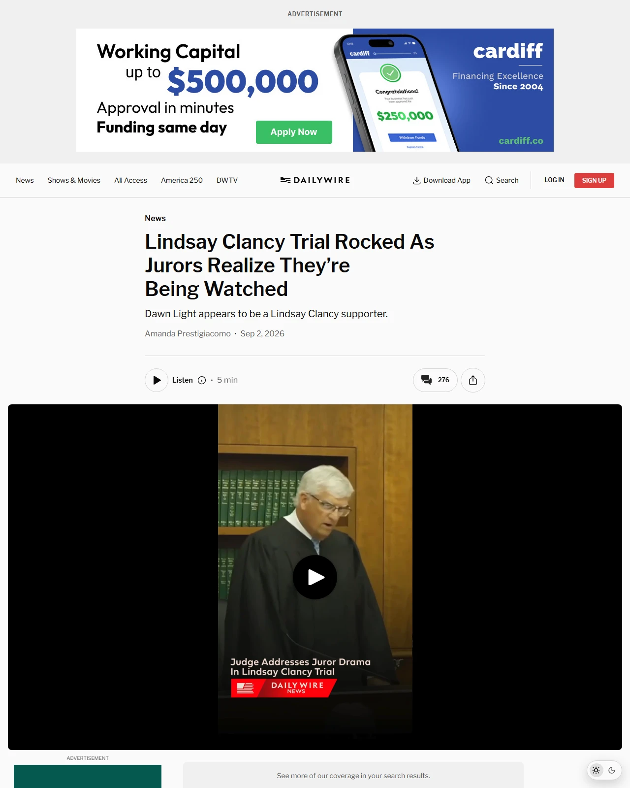 dailywire.com as published: Lindsay Clancy Trial Rocked As Jurors Realize They’re Being Watched
