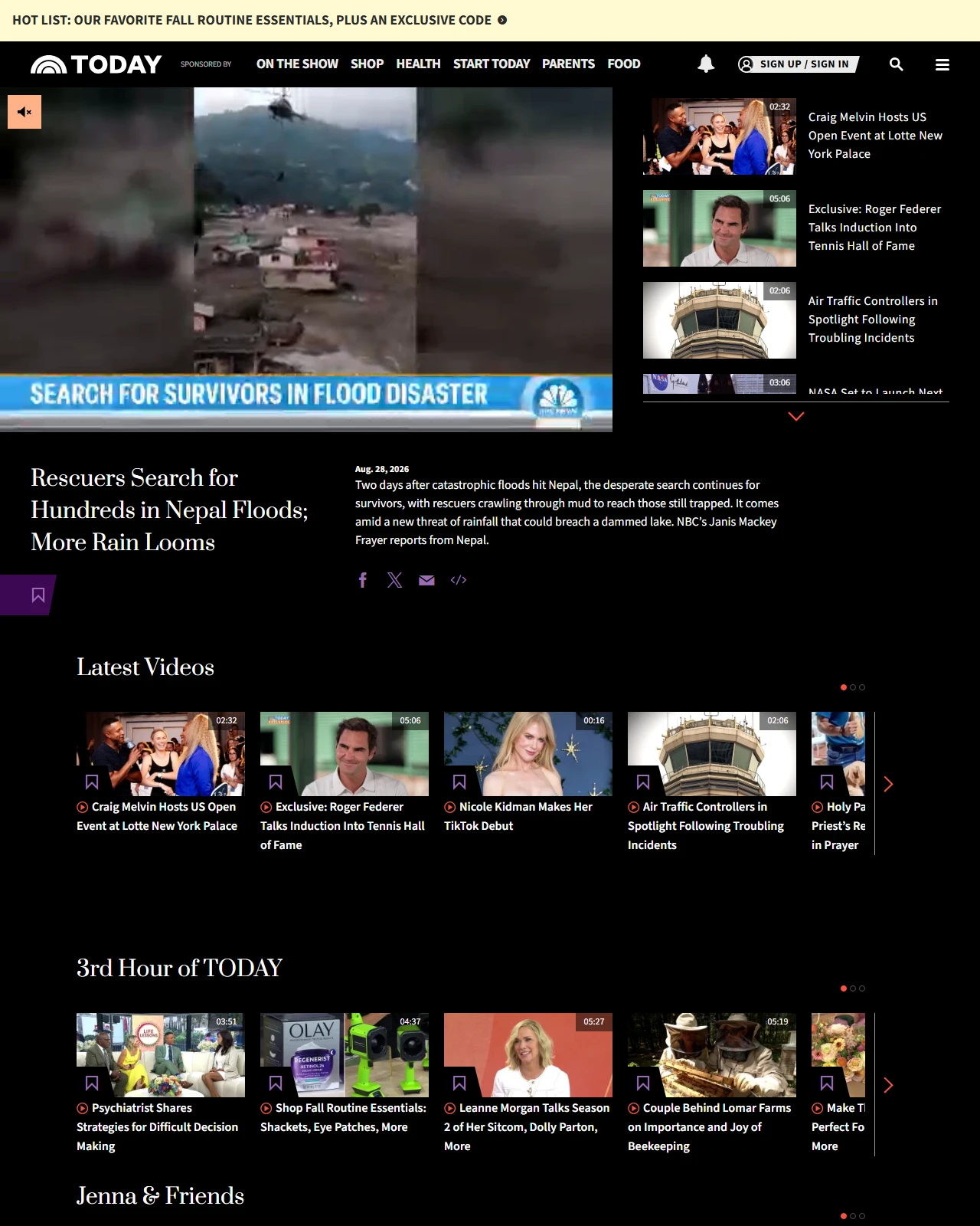 today.com as published: Rescuers Search for Hundreds in Nepal Floods; More Rain Looms