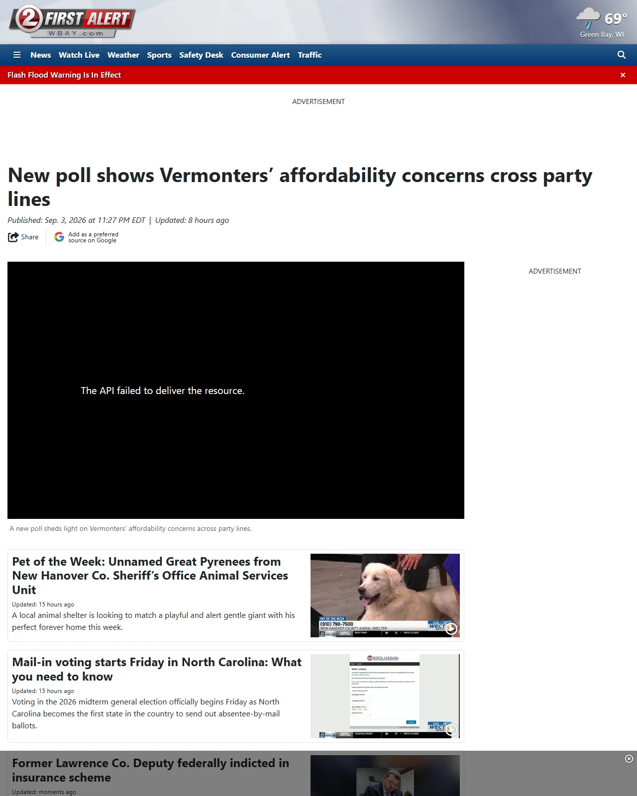 wbay.com as published: New poll shows Vermonters’ affordability concerns cross party lines