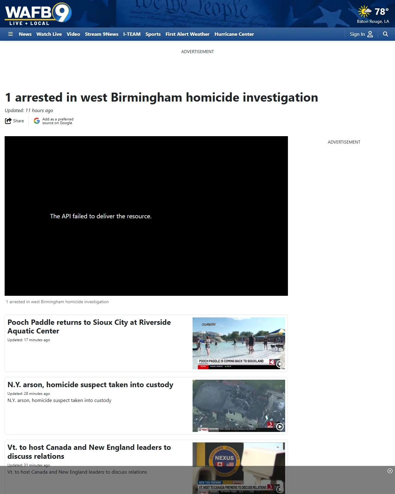 wafb.com as published: 1 arrested in west Birmingham homicide investigation
