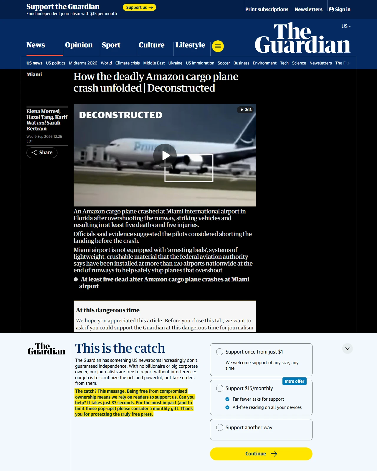 theguardian.com as published: How the deadly Amazon cargo plane crash unfolded | Deconstructed