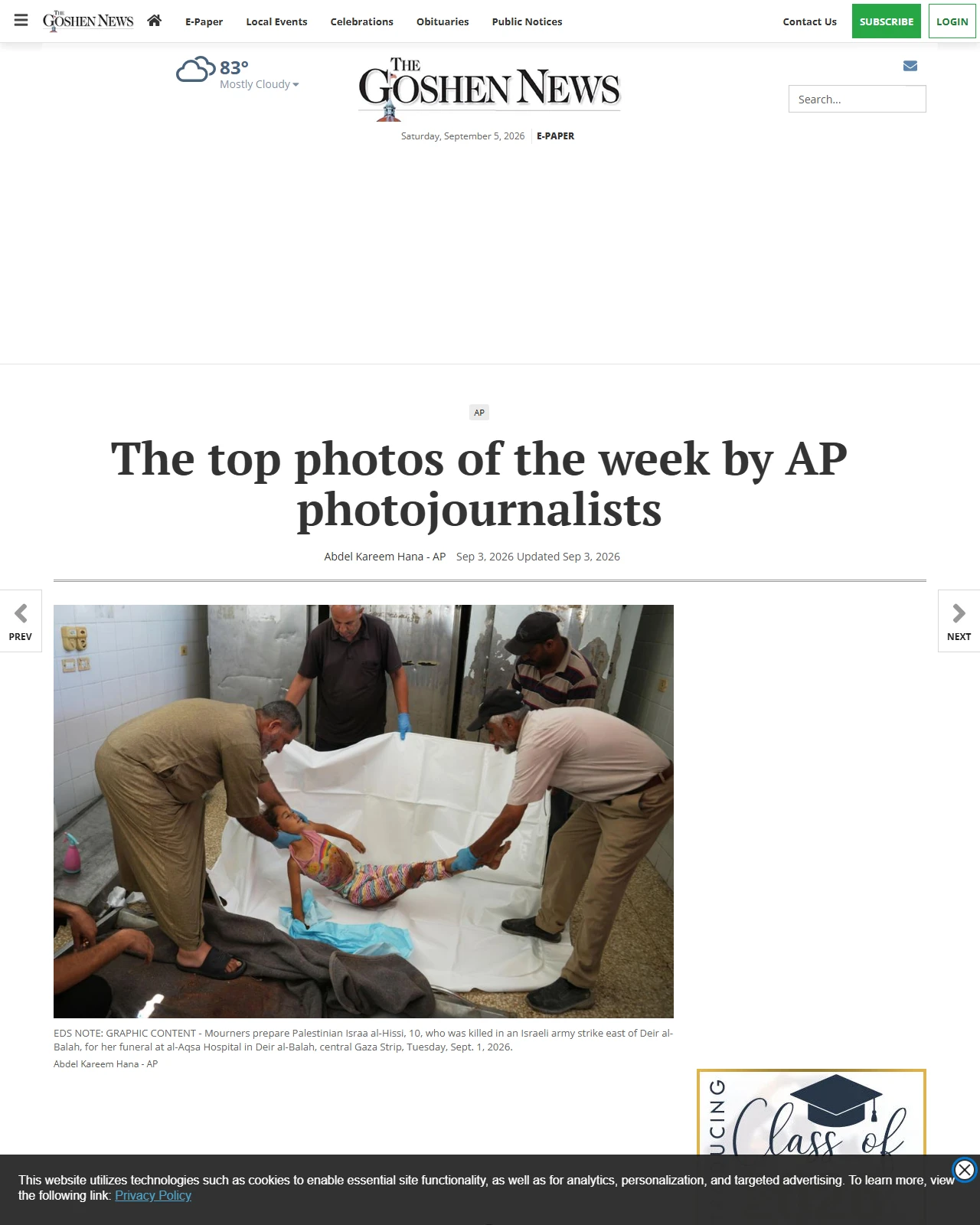 goshennews.com as published: Israel Palestinians Gaza