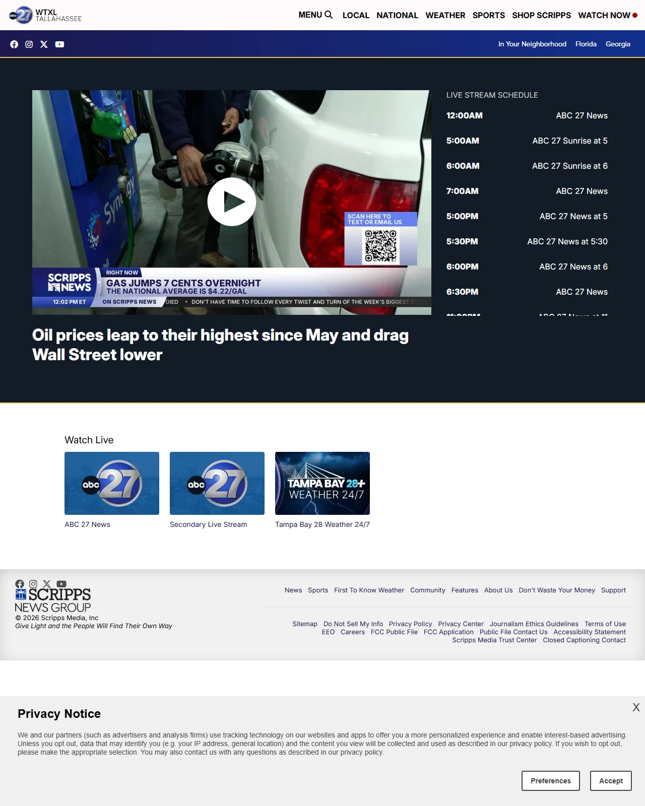 wtxl.com as published: Oil prices leap to their highest since May and drag Wall Street lower